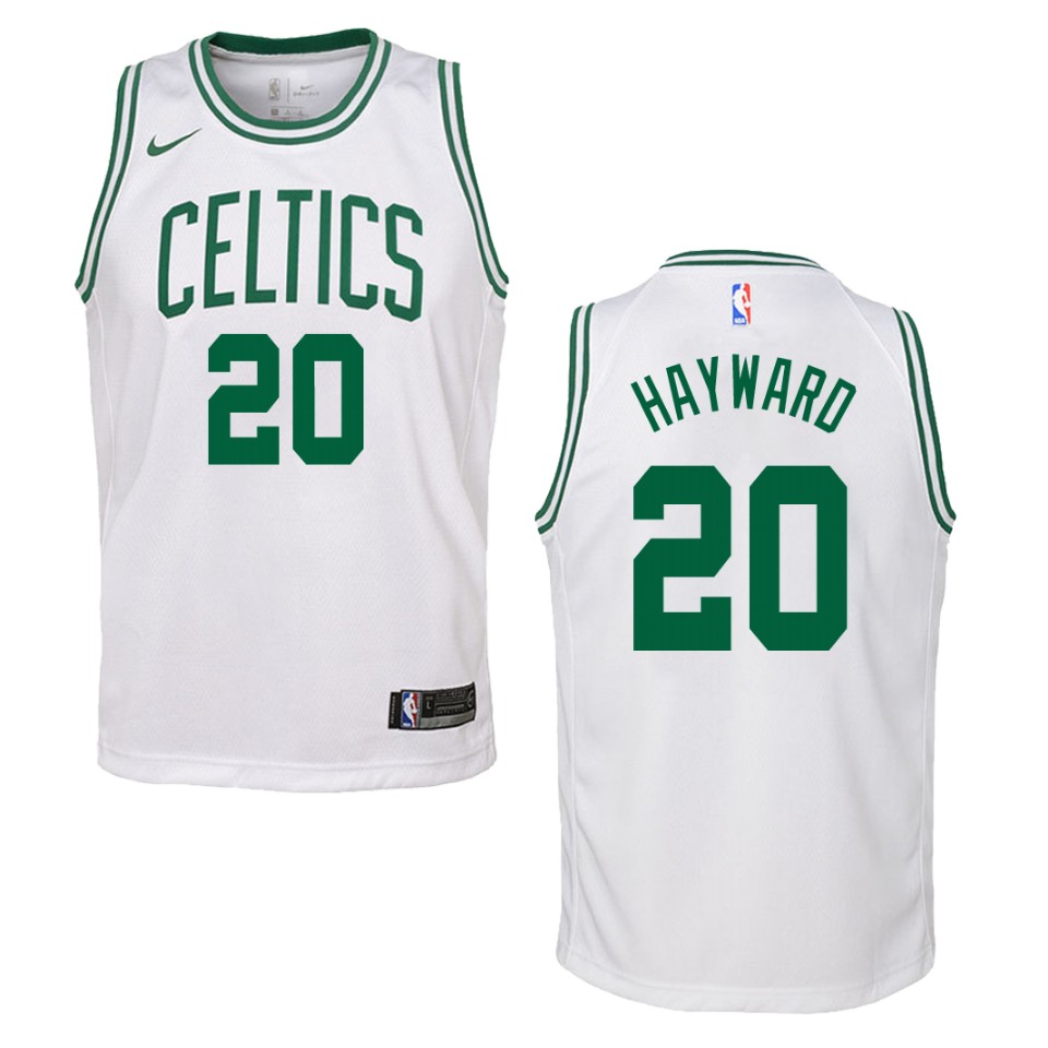 Youth Boston Celtics #20 Gordon Hayward Association Swingman Basketball Jersey - White