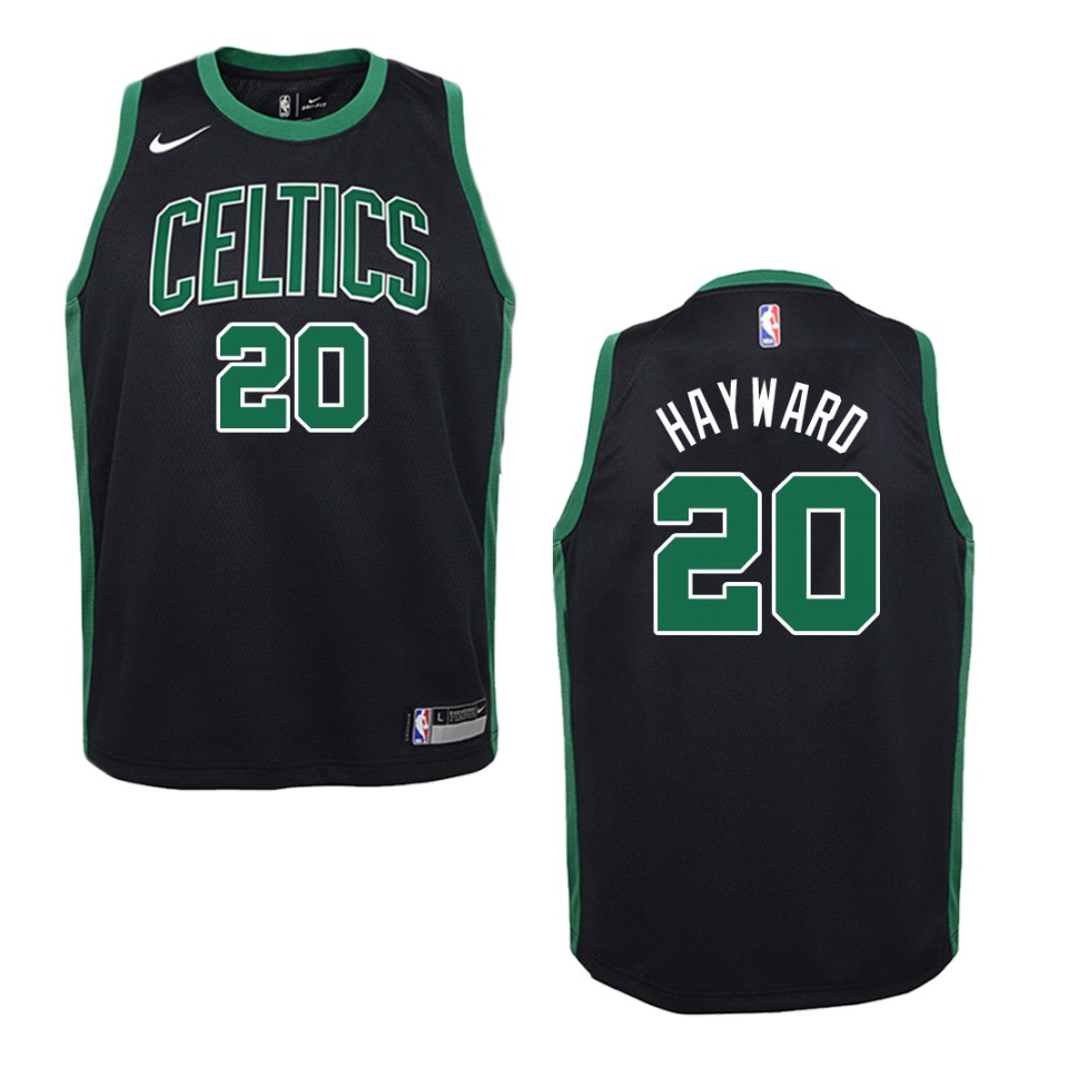 Youth Boston Celtics #20 Gordon Hayward Statement Swingman Basketball Jersey - Black