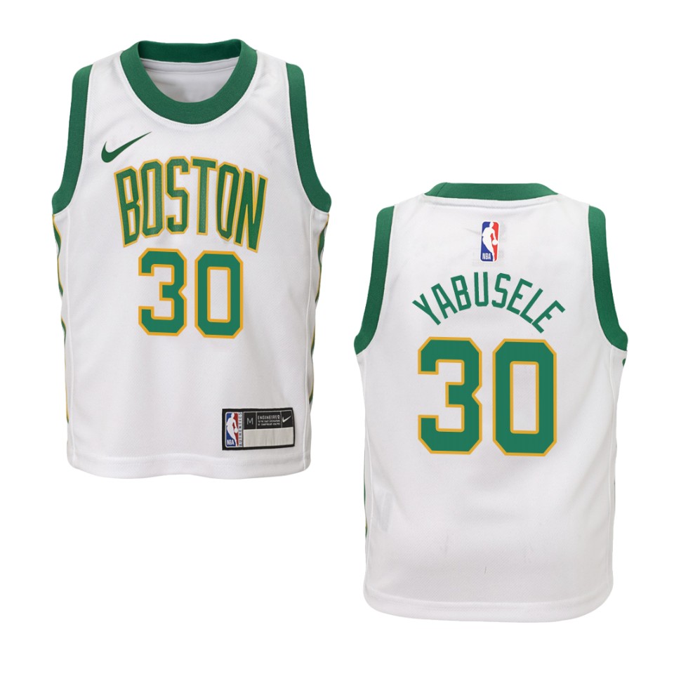 Youth Boston Celtics #30 Guerschon Yabusele City Swingman Basketball Jersey - White