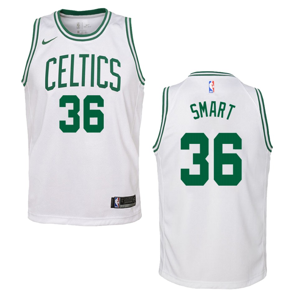 Youth Boston Celtics #36 Marcus Smart Association Swingman Basketball Jersey - White