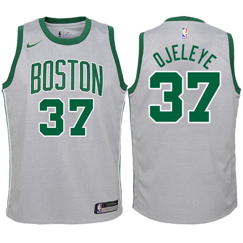 Youth Boston Celtics 37 Semi Ojeleye Gray Swingman Basketball Jersey-City Edition Basketball Jersey - JS851