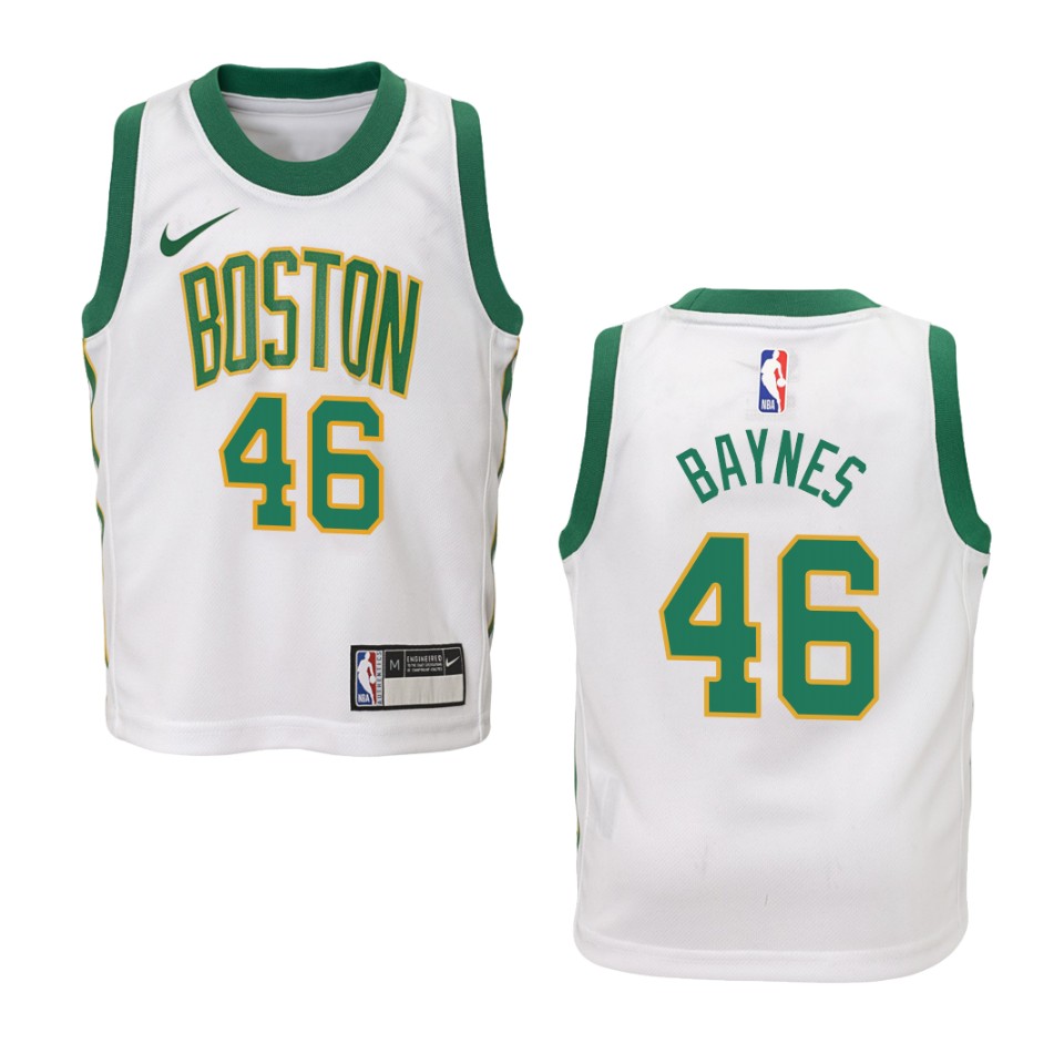 Youth Boston Celtics #46 Aron Baynes City Swingman Basketball Jersey - White