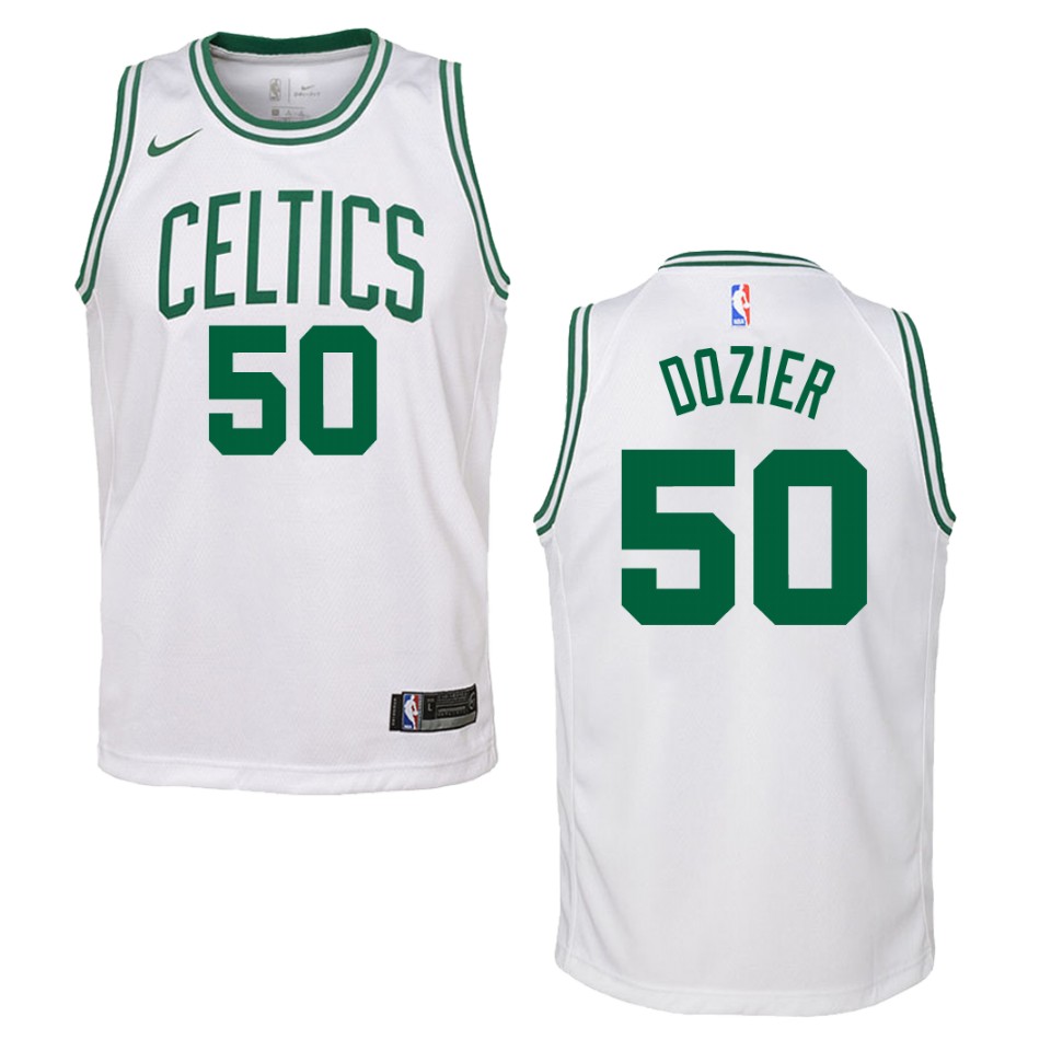 Youth Boston Celtics #50 P.j. Dozier Association Swingman Basketball Jersey - White