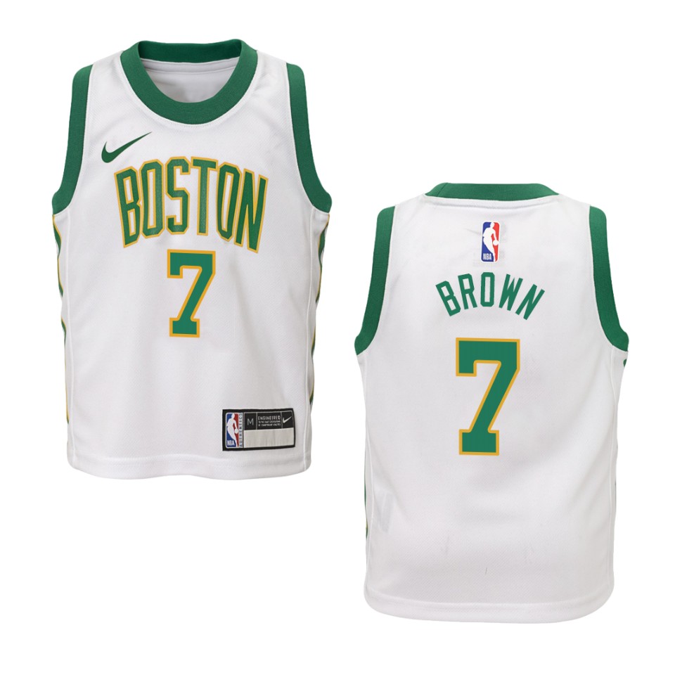 Youth Boston Celtics #7 Jaylen Brown City Swingman Basketball Jersey - White