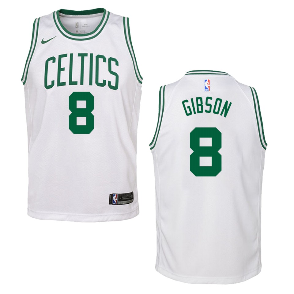 Youth Boston Celtics #8 Jonathan Gibson Association Swingman Basketball Jersey - White