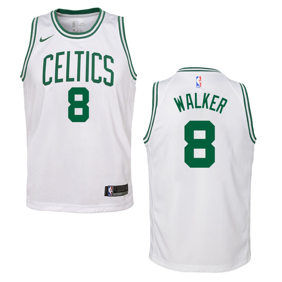 Youth Boston Celtics #8 Kemba Walker Association Swingman Basketball Jersey - White