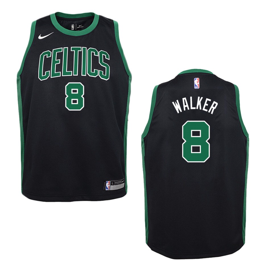 Youth Boston Celtics #8 Kemba Walker Statement Swingman Basketball Jersey - Black