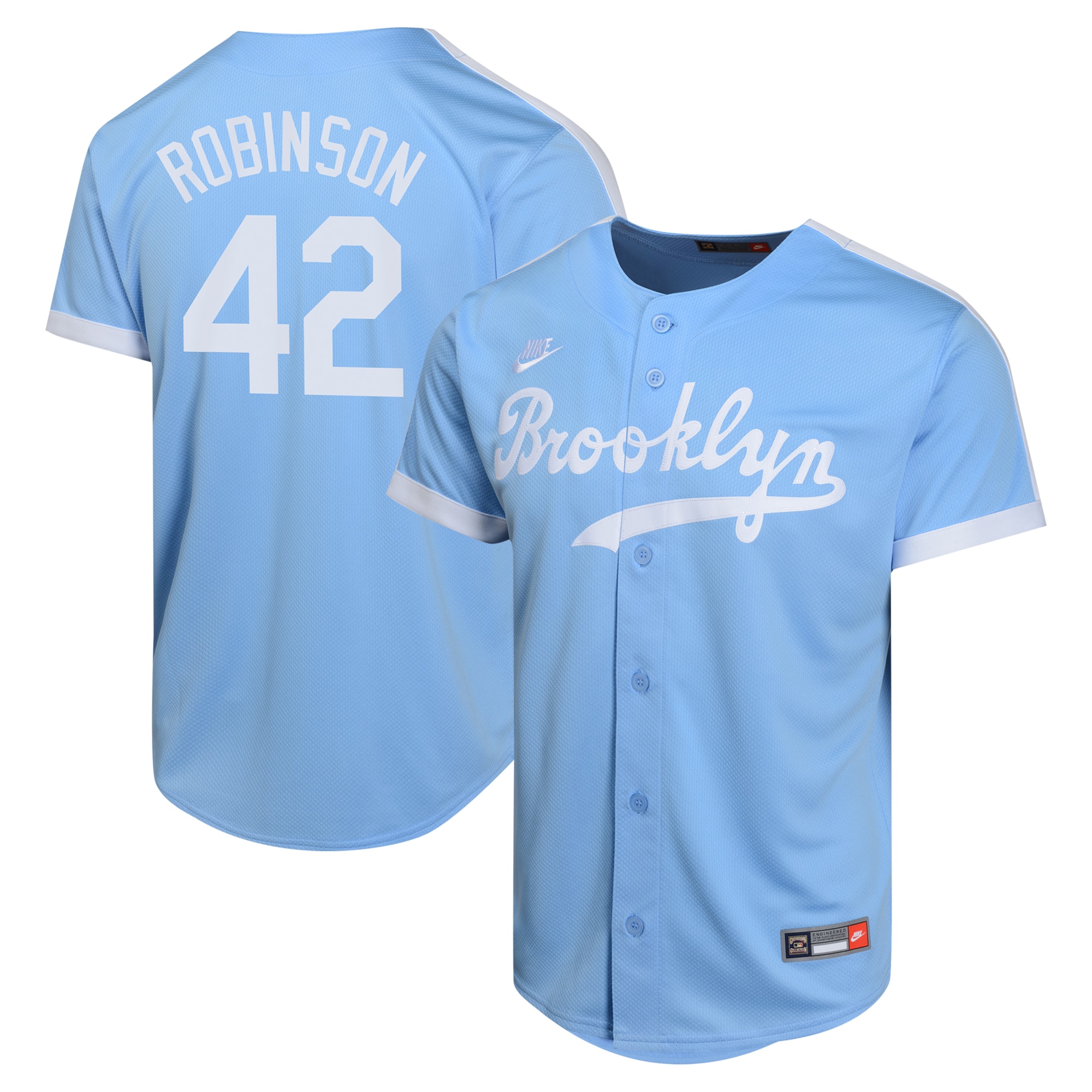 Youth Brooklyn Dodgers Jackie Robinson Light Blue Cooperstown Collection Limited Player Baseball Jersey