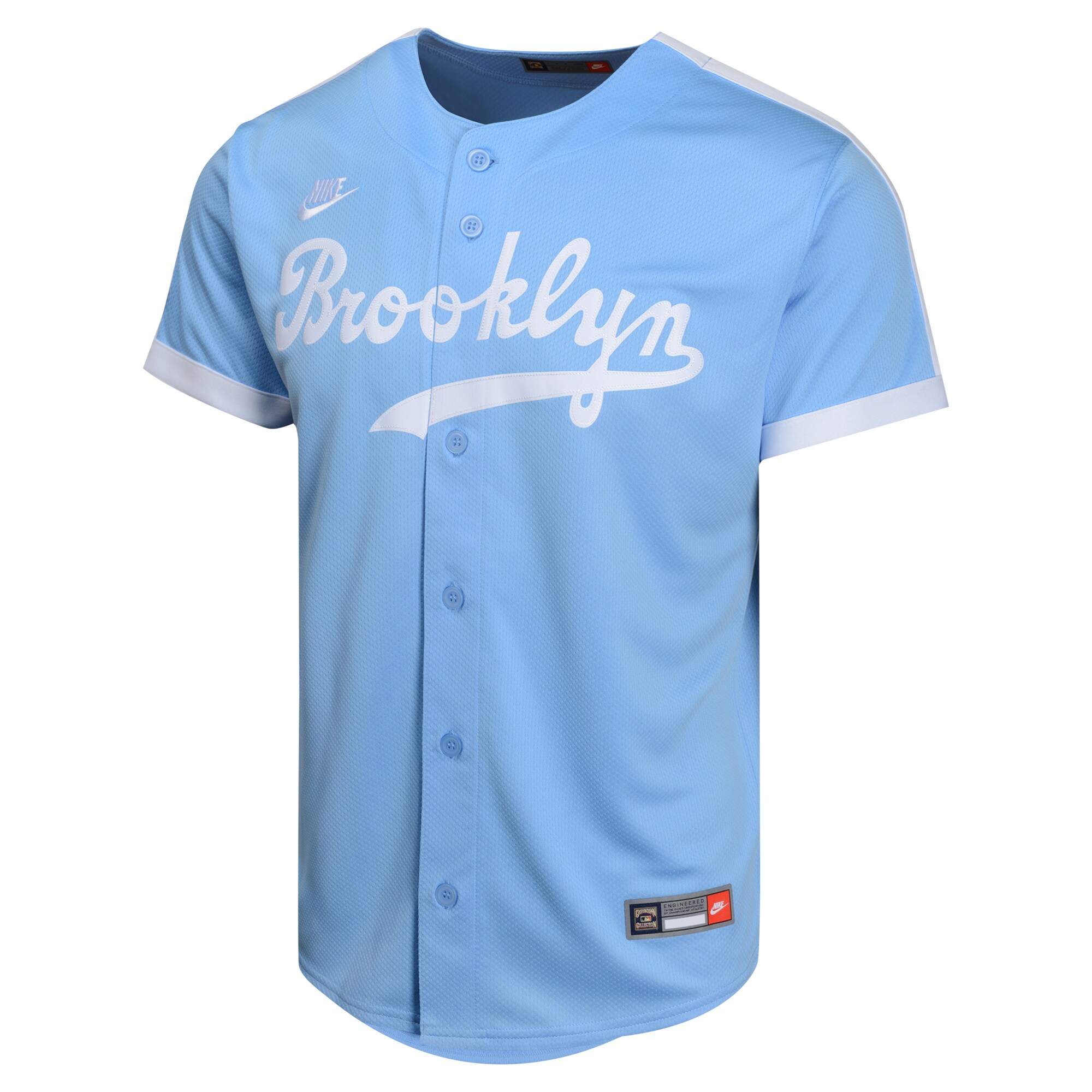 Alternative view of Youth Brooklyn Dodgers Jackie Robinson Light Blue Cooperstown Collection Limited Player Baseball Jersey 