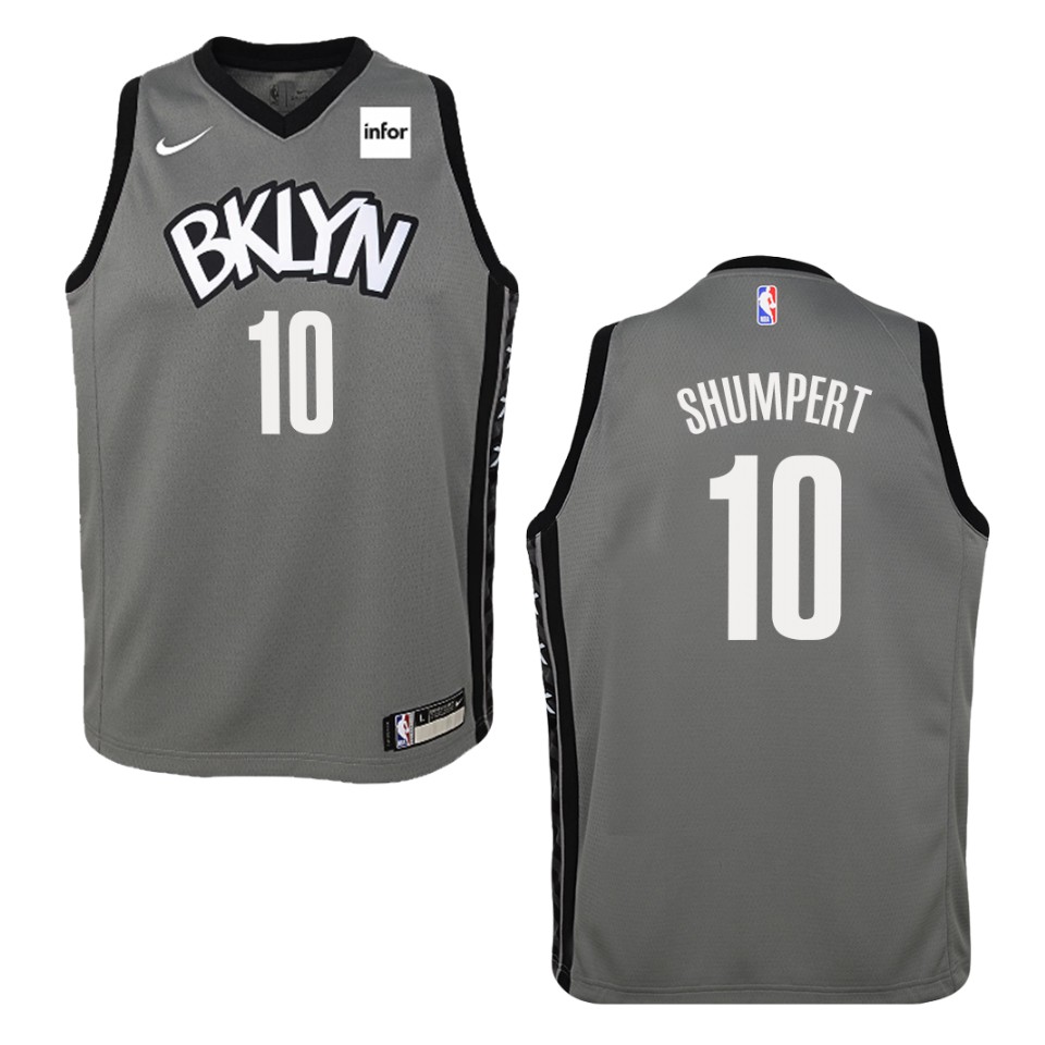 Youth Brooklyn Nets #10 Iman Shumpert Statement Swingman Basketball Jersey - Gray