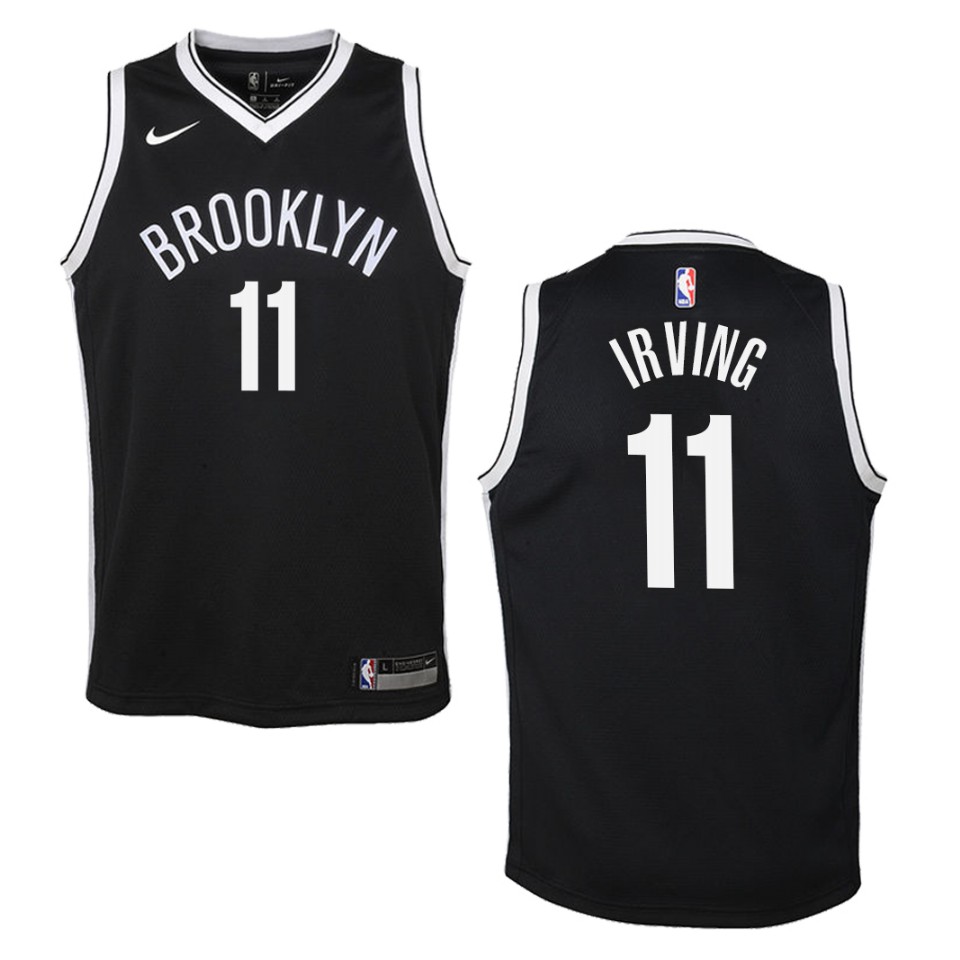 Youth Brooklyn Nets #11 Kyrie Irving Icon Swingman Basketball Jersey - Black