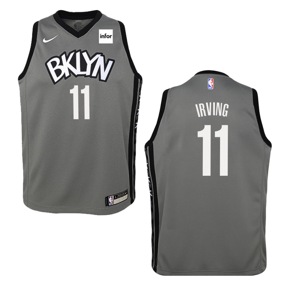 Youth Brooklyn Nets #11 Kyrie Irving Statement Swingman Basketball Jersey - Gray
