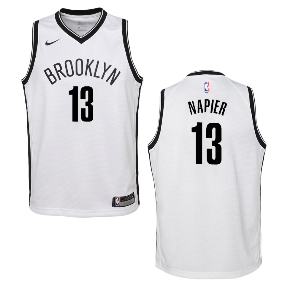 Youth Brooklyn Nets #13 Shabazz Napier Association Swingman Basketball Jersey - White