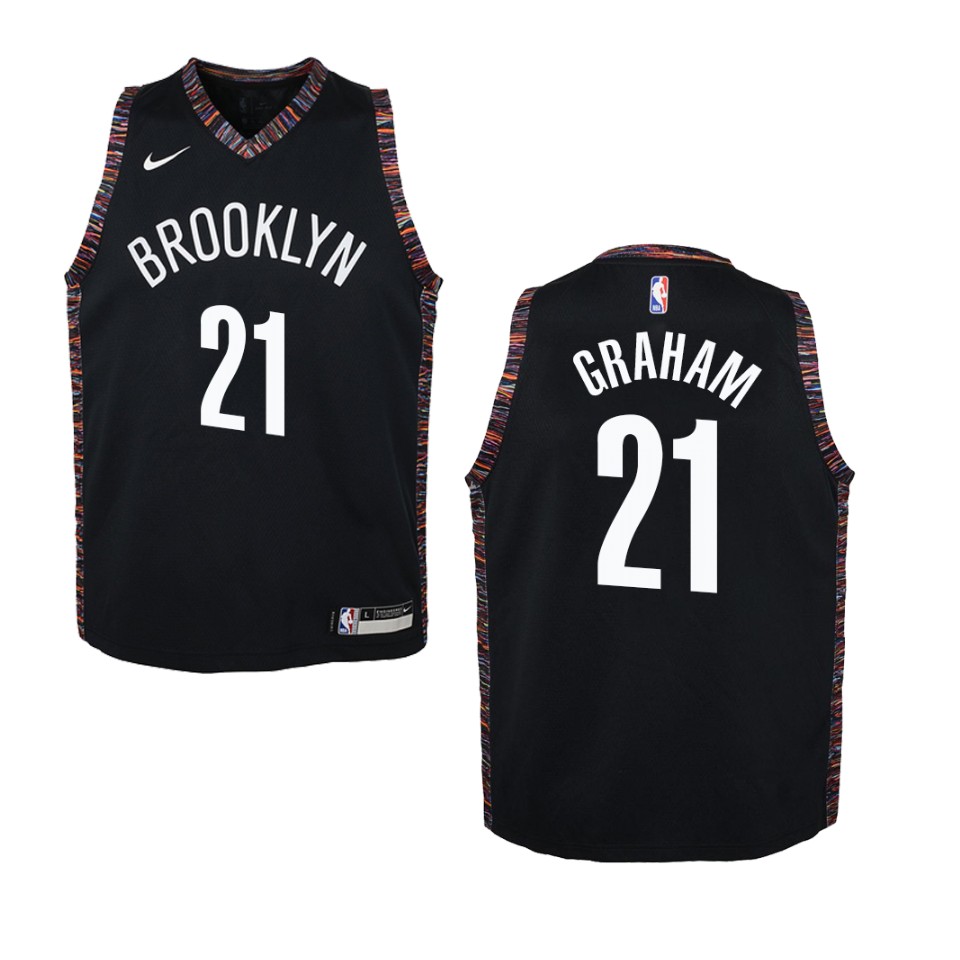 Youth Brooklyn Nets #21 Treveon Graham City Swingman Basketball Jersey - Black