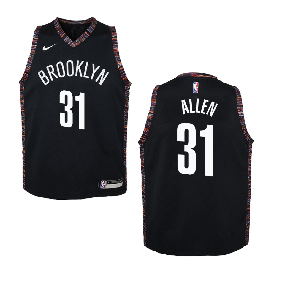 Youth Brooklyn Nets #31 Jarrett Allen City Swingman Basketball Jersey - Black