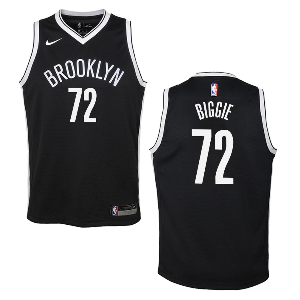Youth Brooklyn Nets #72 Biggie Smalls Icon Basketball Jersey - Black
