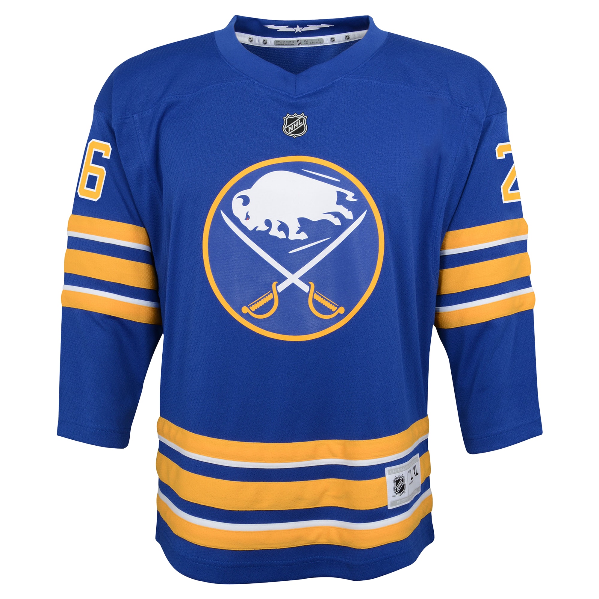 Alternative view of Youth Buffalo Sabres Rasmus Dahlin Navy Home Player Hockey Jersey - JS240 
