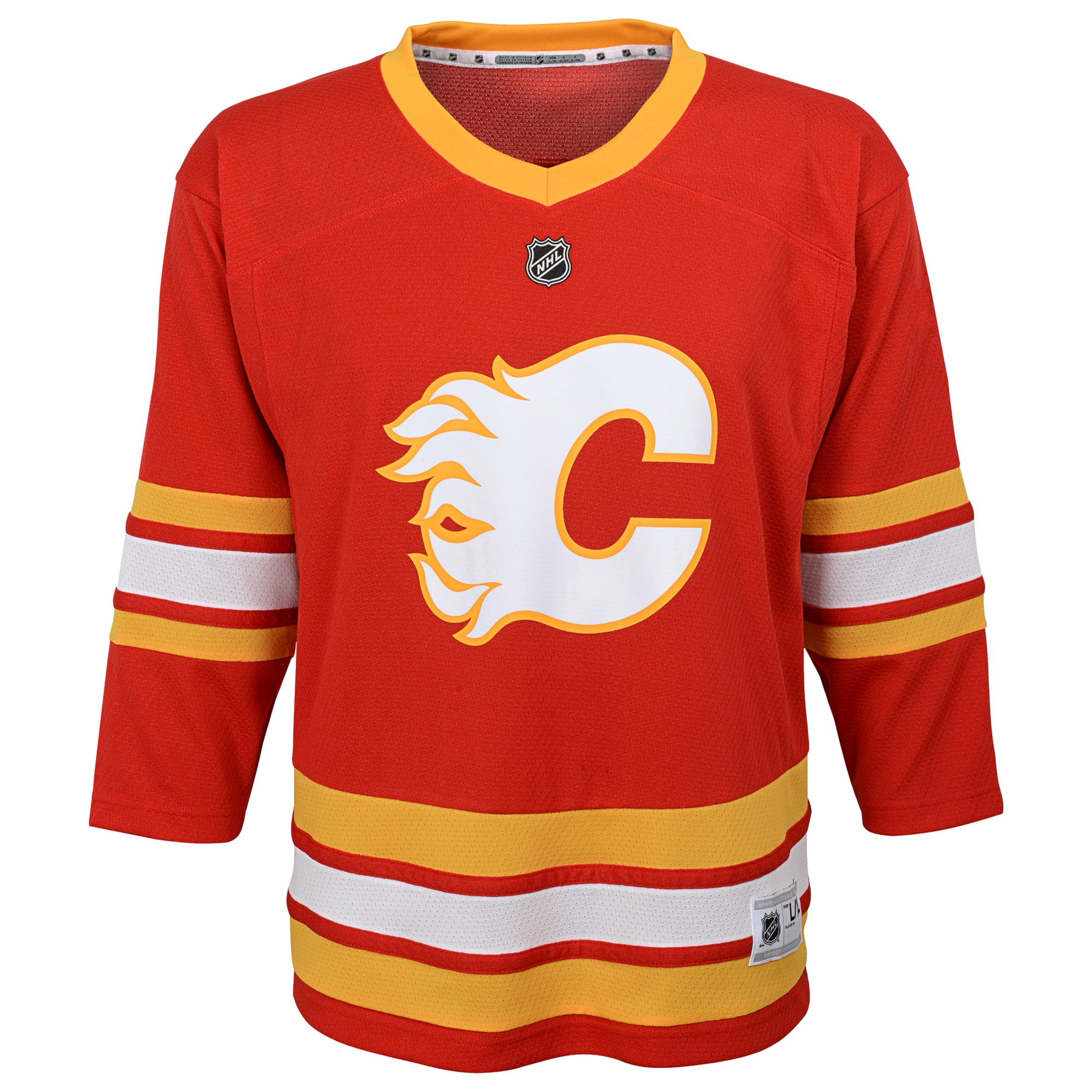 Alternative view of Youth Calgary Flames Red Home Blank Hockey Jersey - JS823 