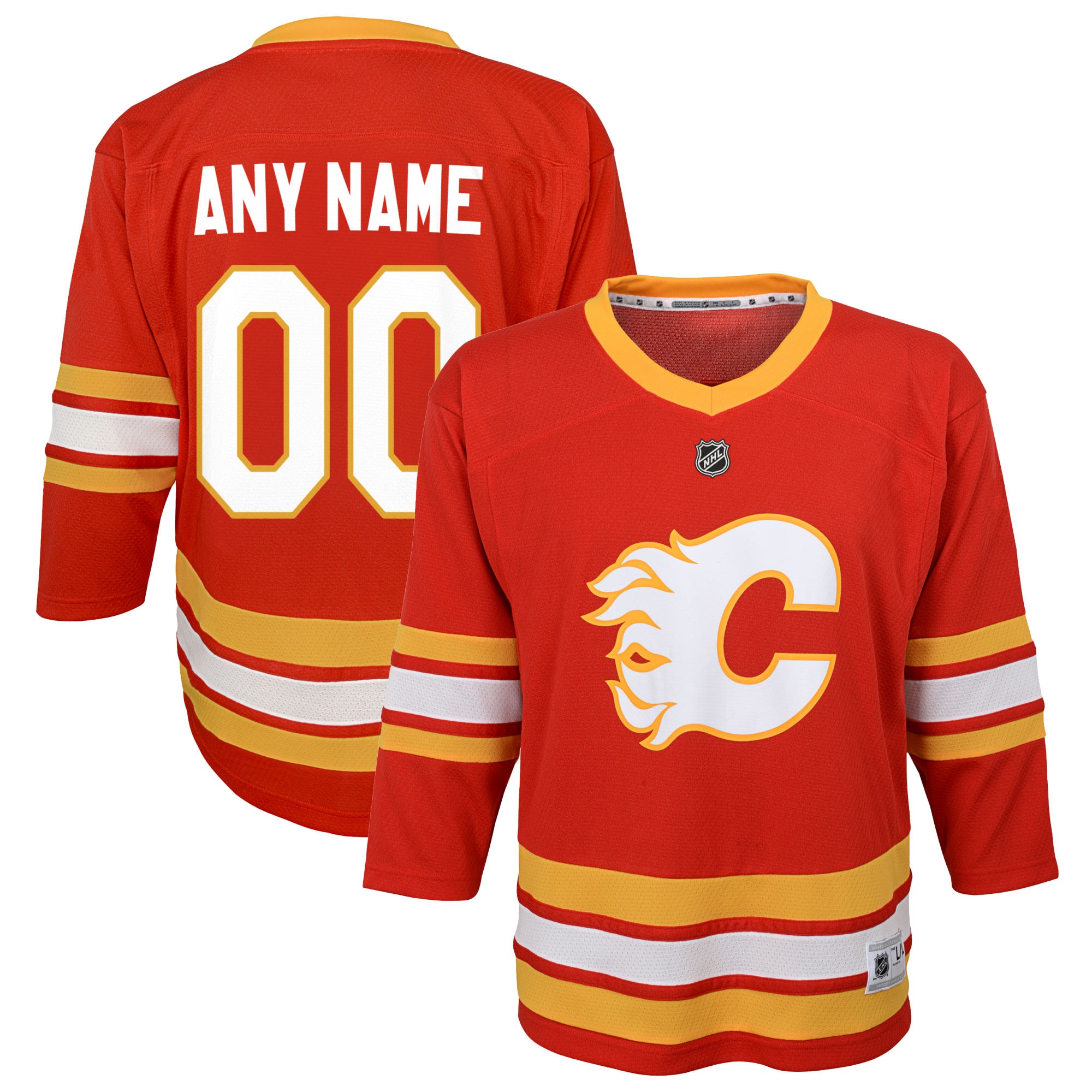 Youth Calgary Flames Red Home Custom Hockey Jersey - JS164 