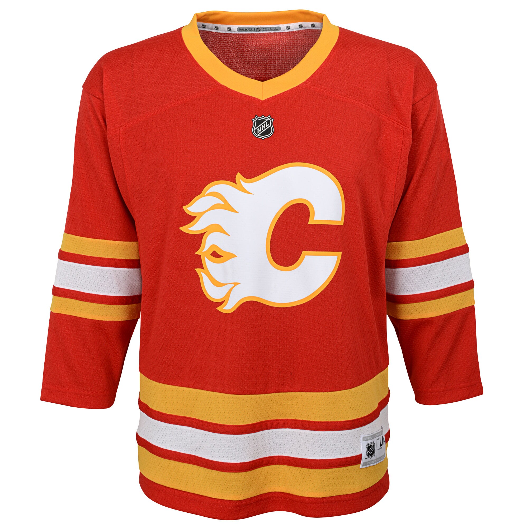 Alternative view of Youth Calgary Flames Red Home Custom Hockey Jersey - JS164 