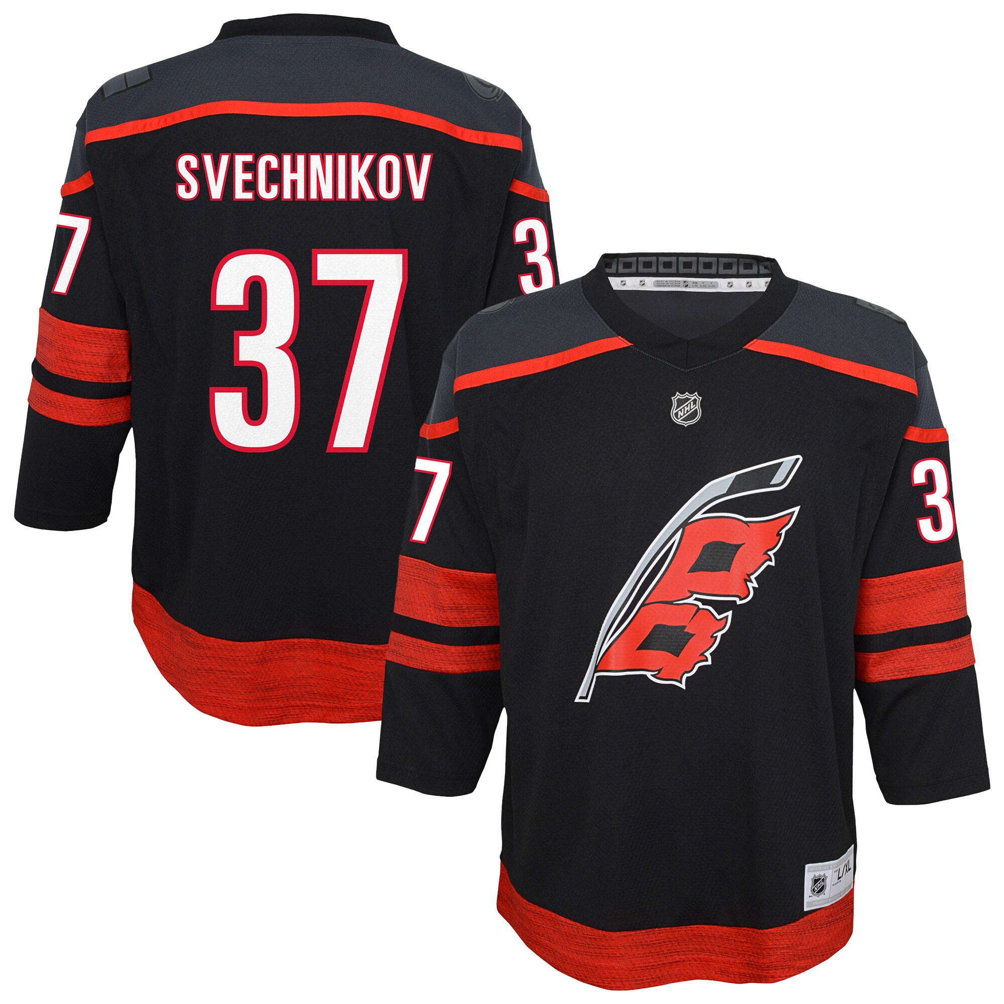 Youth Carolina Hurricanes Andrei Svechnikov Black Alternate Player Hockey Jersey - JS507 