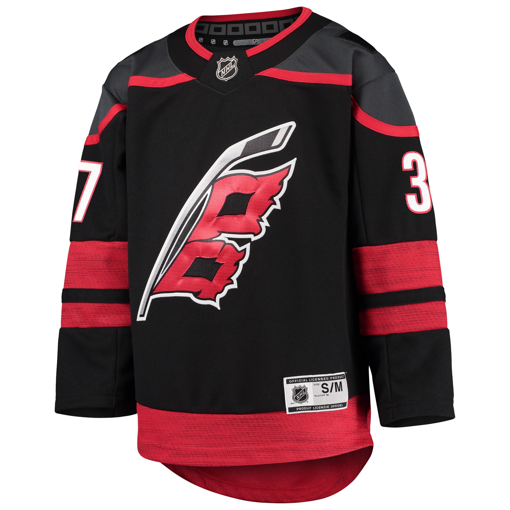 Alternative view of Youth Carolina Hurricanes Andrei Svechnikov Black Home Premier Player Hockey Jersey - JS537 