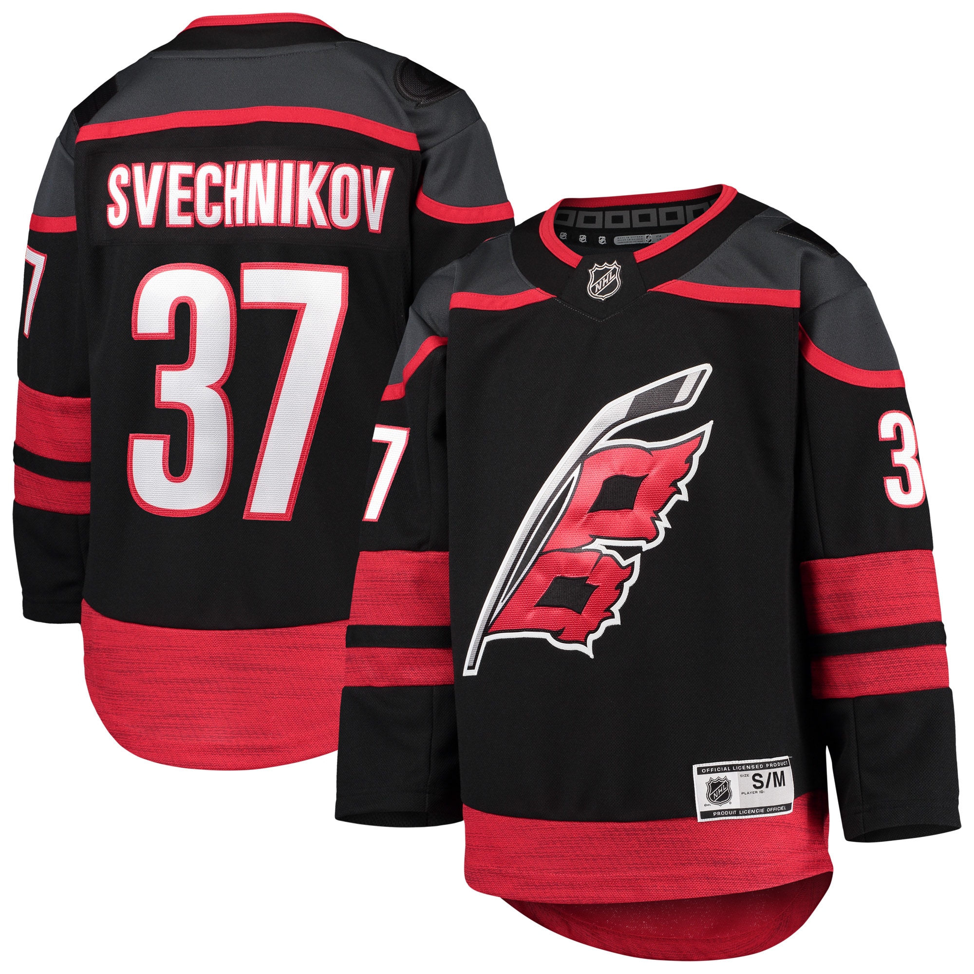 Youth Carolina Hurricanes Andrei Svechnikov Black Home Premier Player Hockey Jersey - JS537 