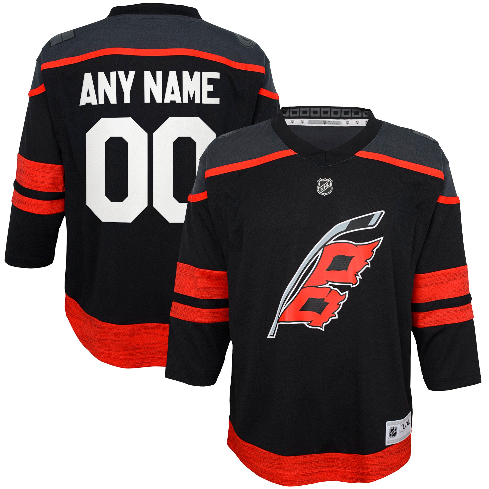 Youth Carolina Hurricanes Black Home Custom Hockey Jersey - JS184 