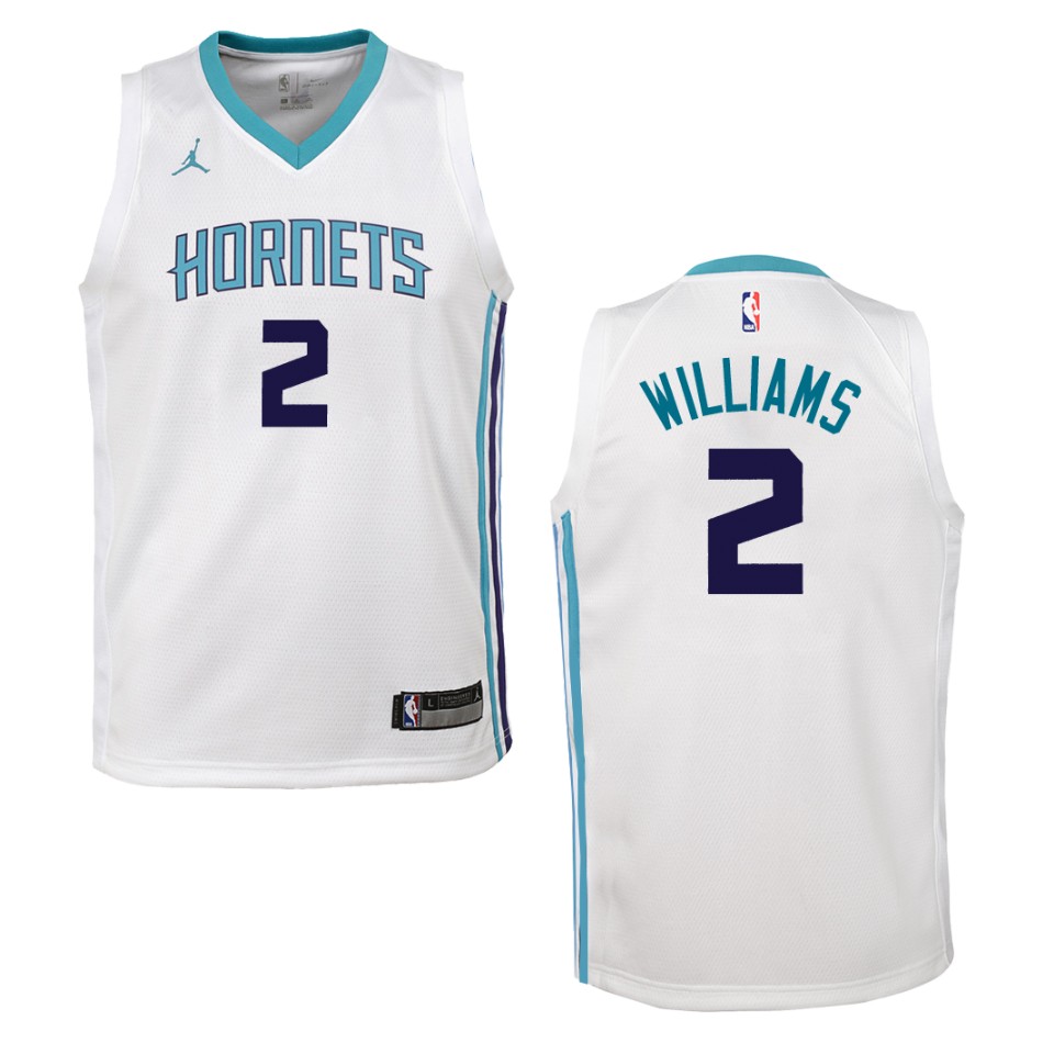 Youth Charlotte Hornets #2 Marvin Williams Association Swingman Basketball Jersey - White