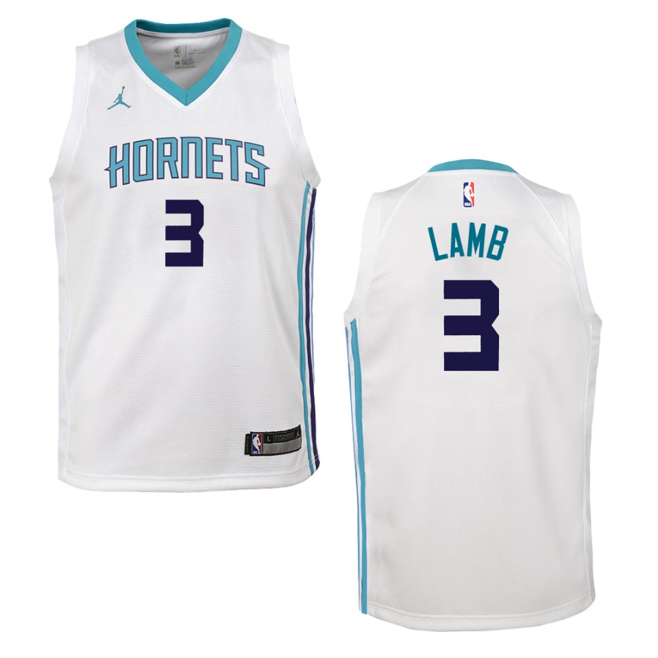 Youth Charlotte Hornets #3 Jeremy Lamb Association Swingman Basketball Jersey - White
