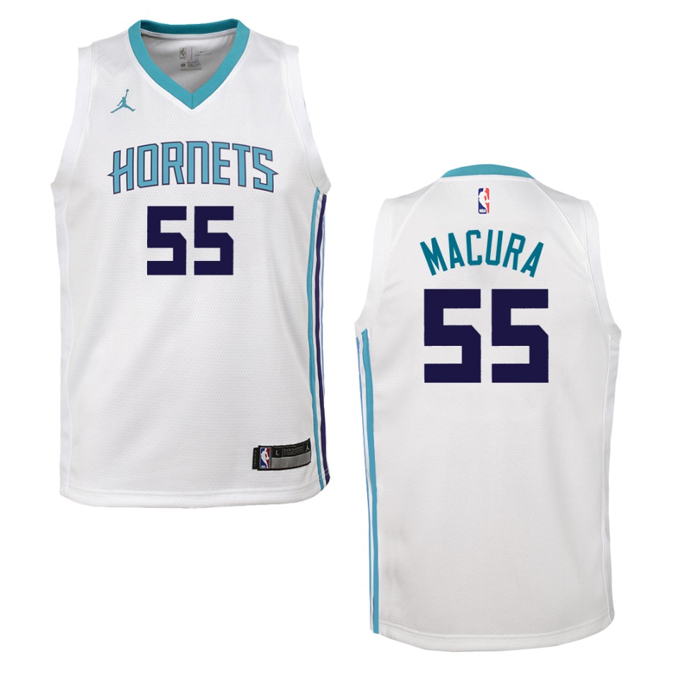 Youth Charlotte Hornets #55 J.p. Macura Association Swingman Basketball Jersey - White