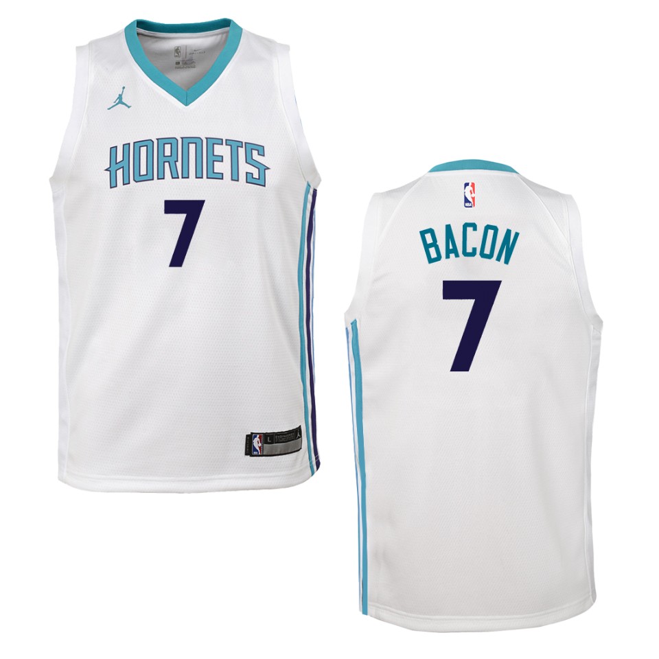 Youth Charlotte Hornets #7 Dwayne Bacon Association Swingman Basketball Jersey - White