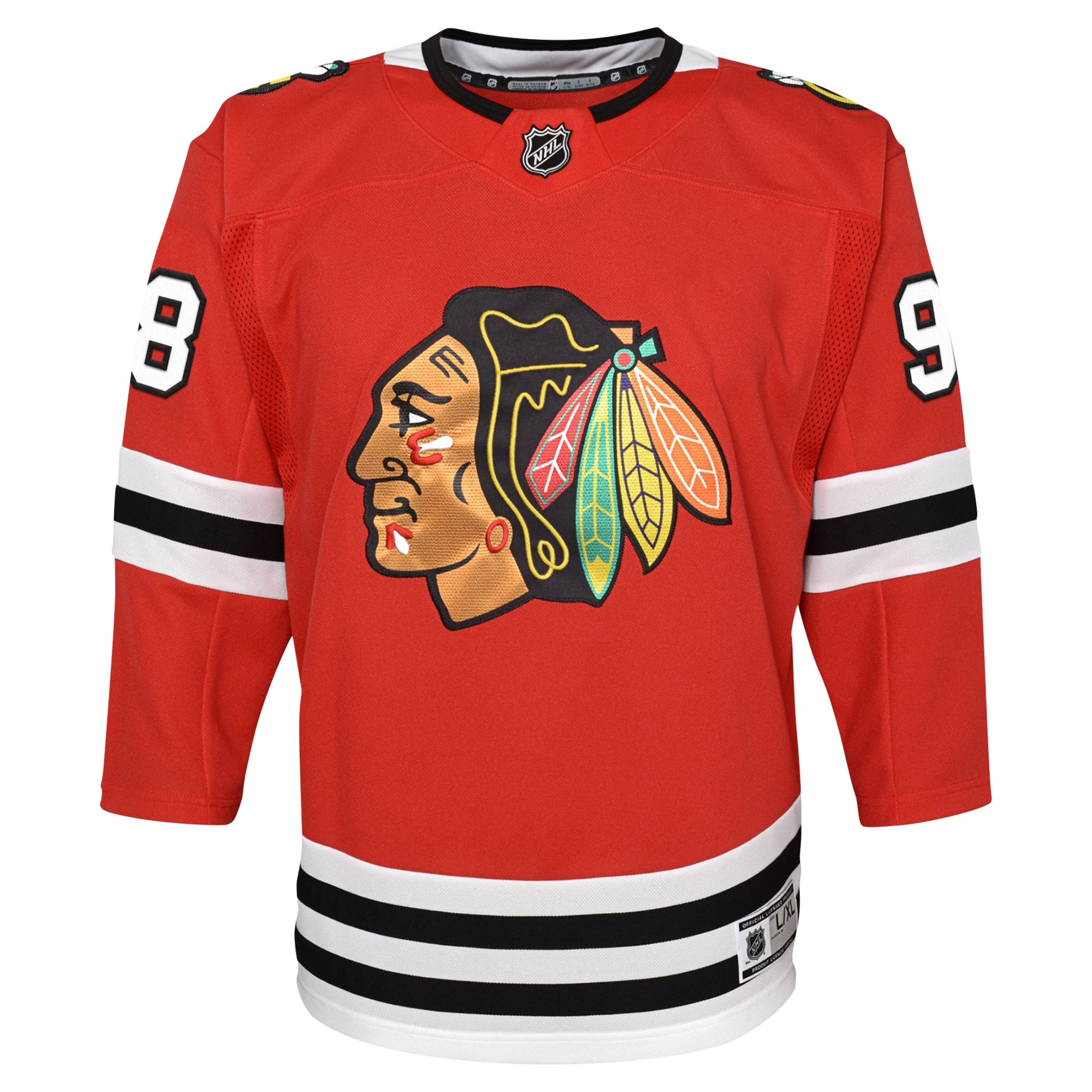 Alternative view of Youth Chicago Blackhawks Connor Bedard Red Home Premier Player Hockey Jersey - JS746 