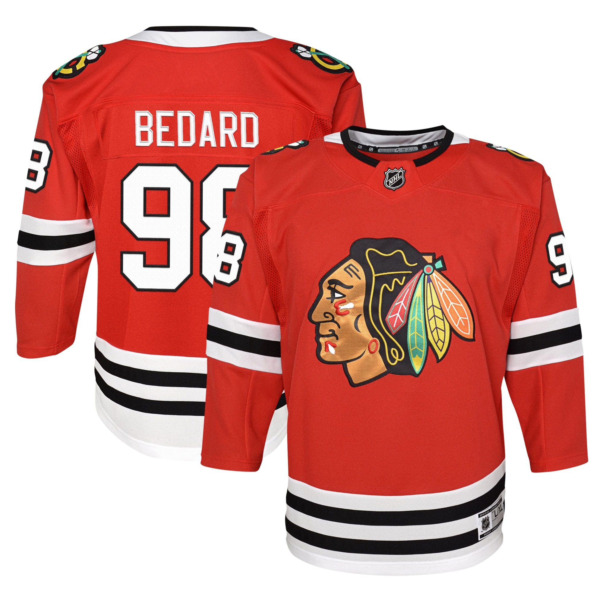 Youth Chicago Blackhawks Connor Bedard Red Home Premier Player Hockey Jersey - JS746 