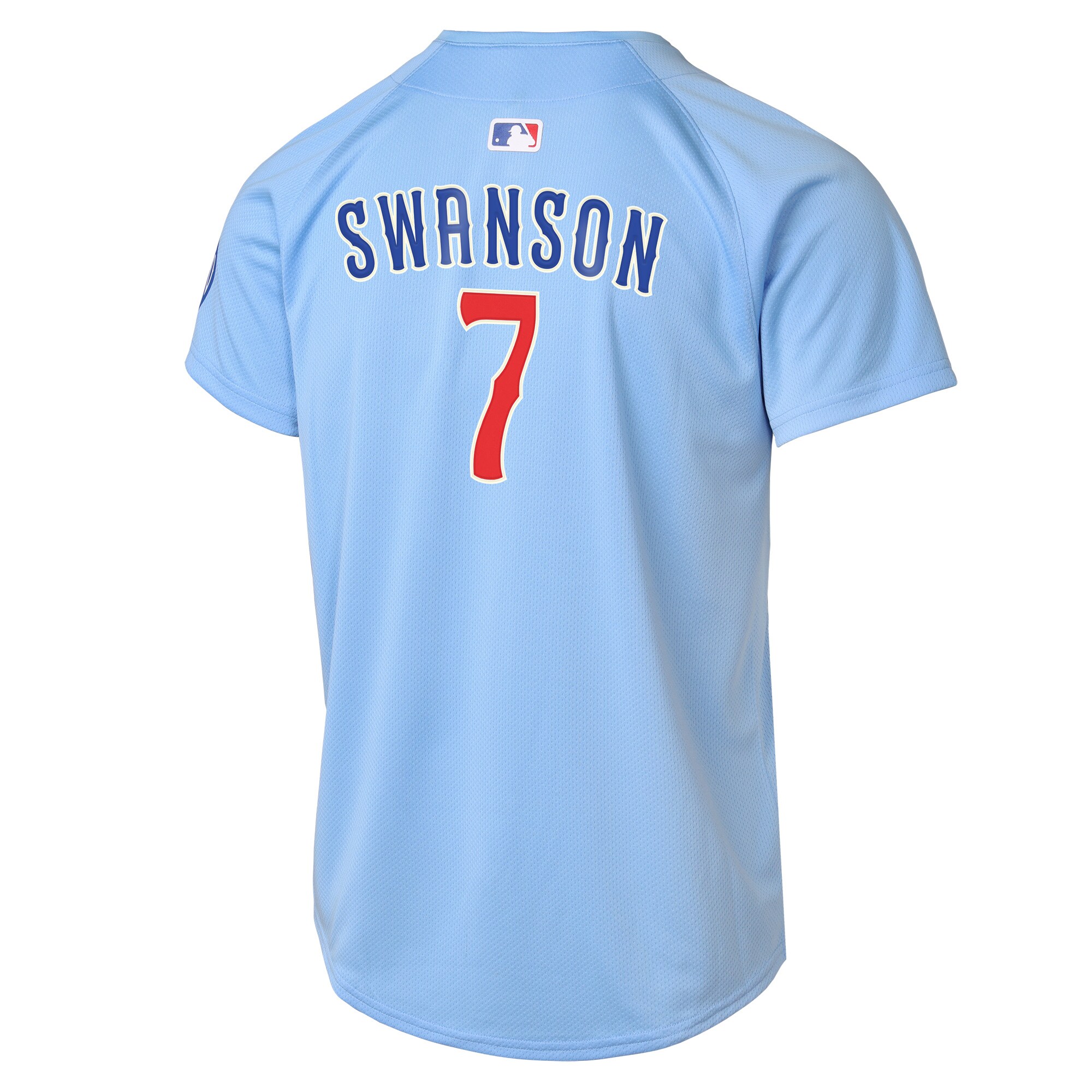 Alternative view of Youth Chicago Cubs Dansby Swanson Light Blue 2nd Alternate Limited Player Jersey