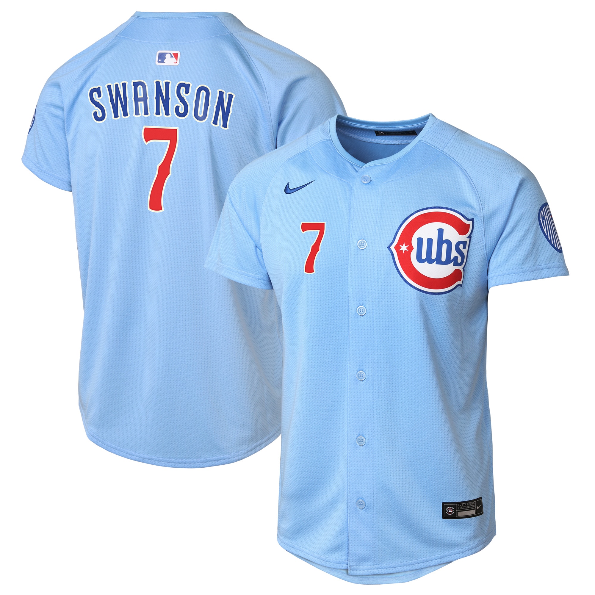 Youth Chicago Cubs Dansby Swanson Light Blue 2nd Alternate Limited Player Jersey
