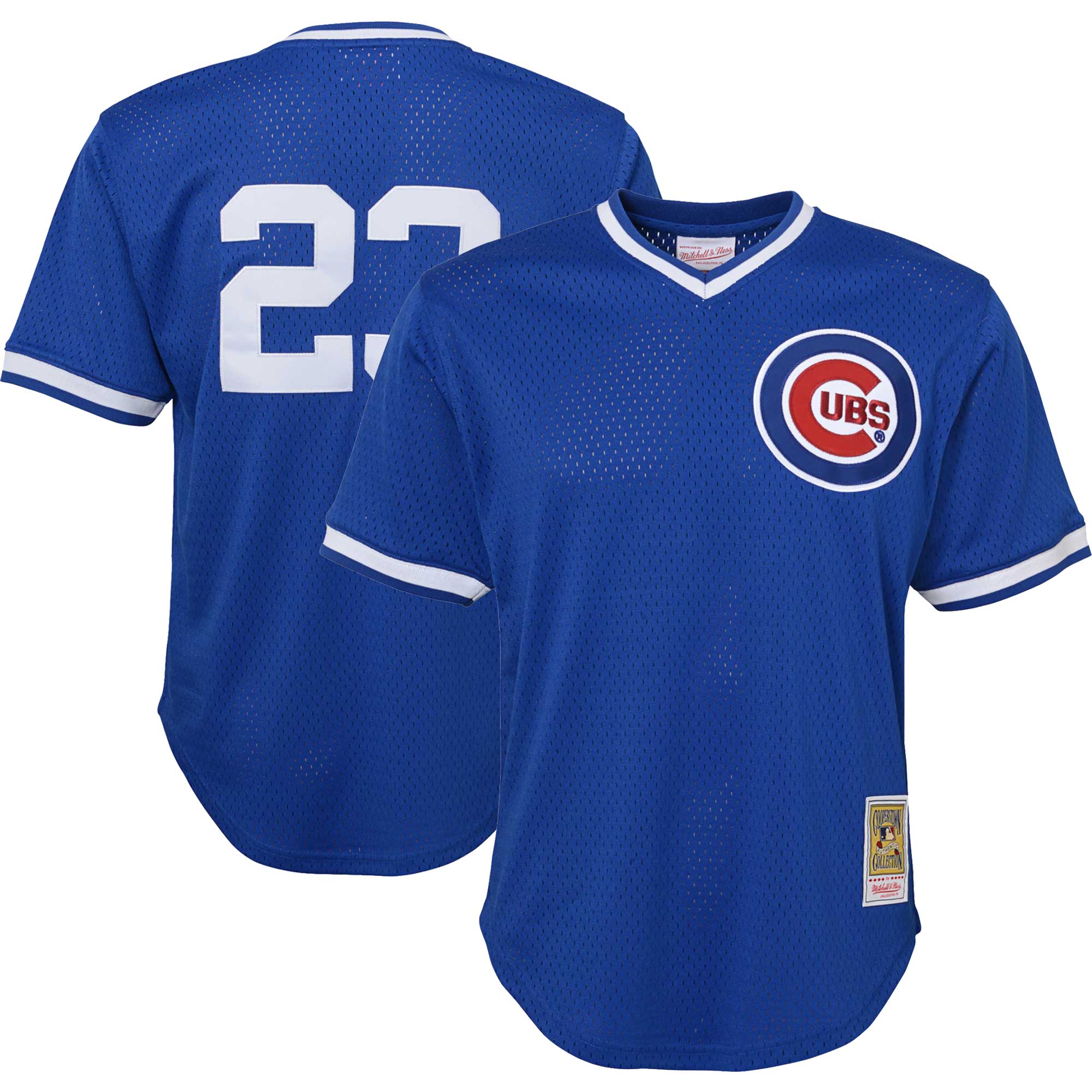 Youth Chicago Cubs Ryne Sandberg Mitchell & Ness Royal Cooperstown Collection Mesh Batting Practice Jersey