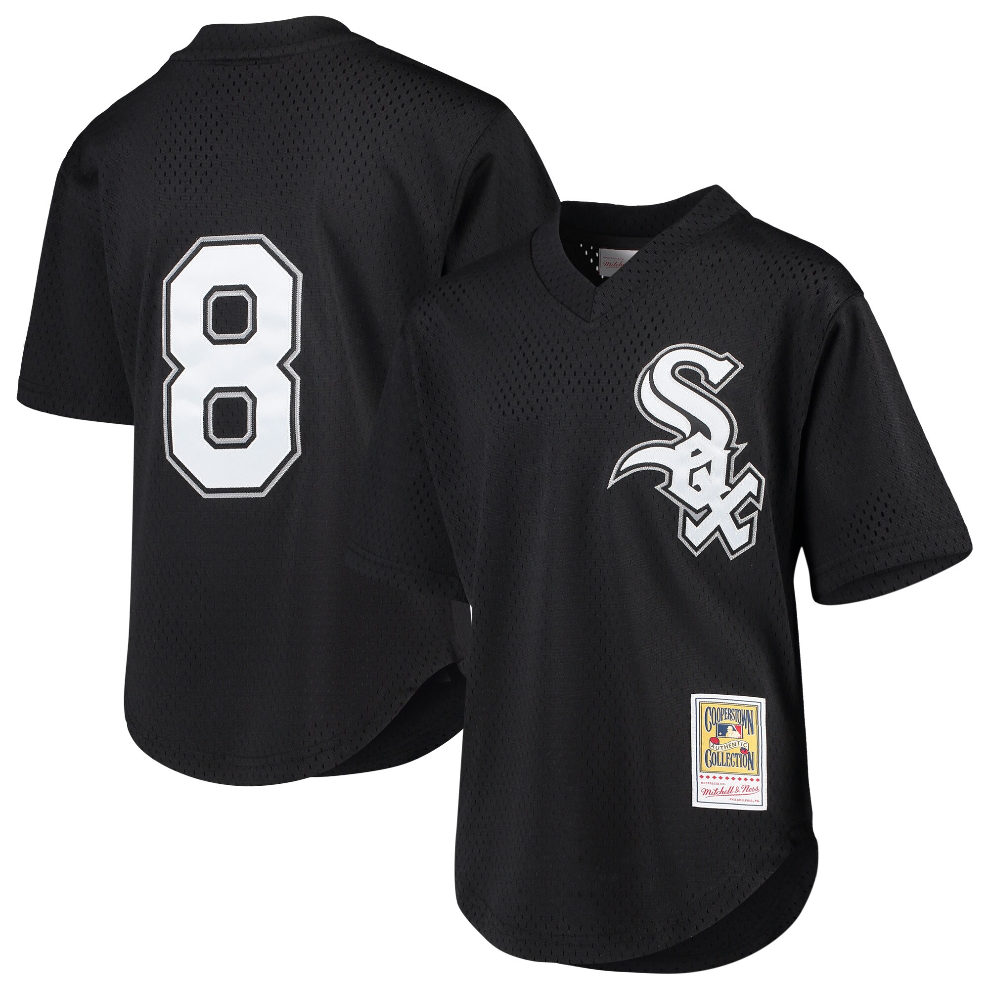 Youth Chicago White Sox Bo Jackson Mitchell & Ness Black Cooperstown Collection Mesh Batting Practice Baseball Jersey