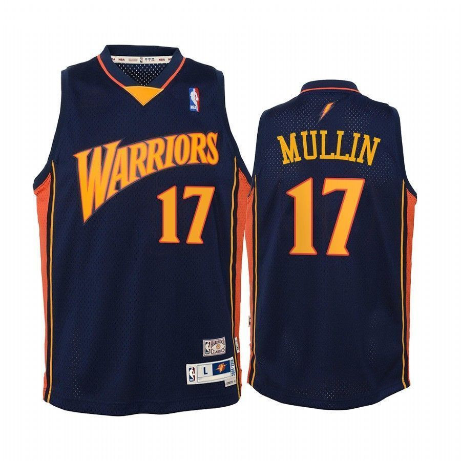 Youth Chris Mullin Golden State Warriors Hardwood Classics Basketball Jersey - Navy - JS859 