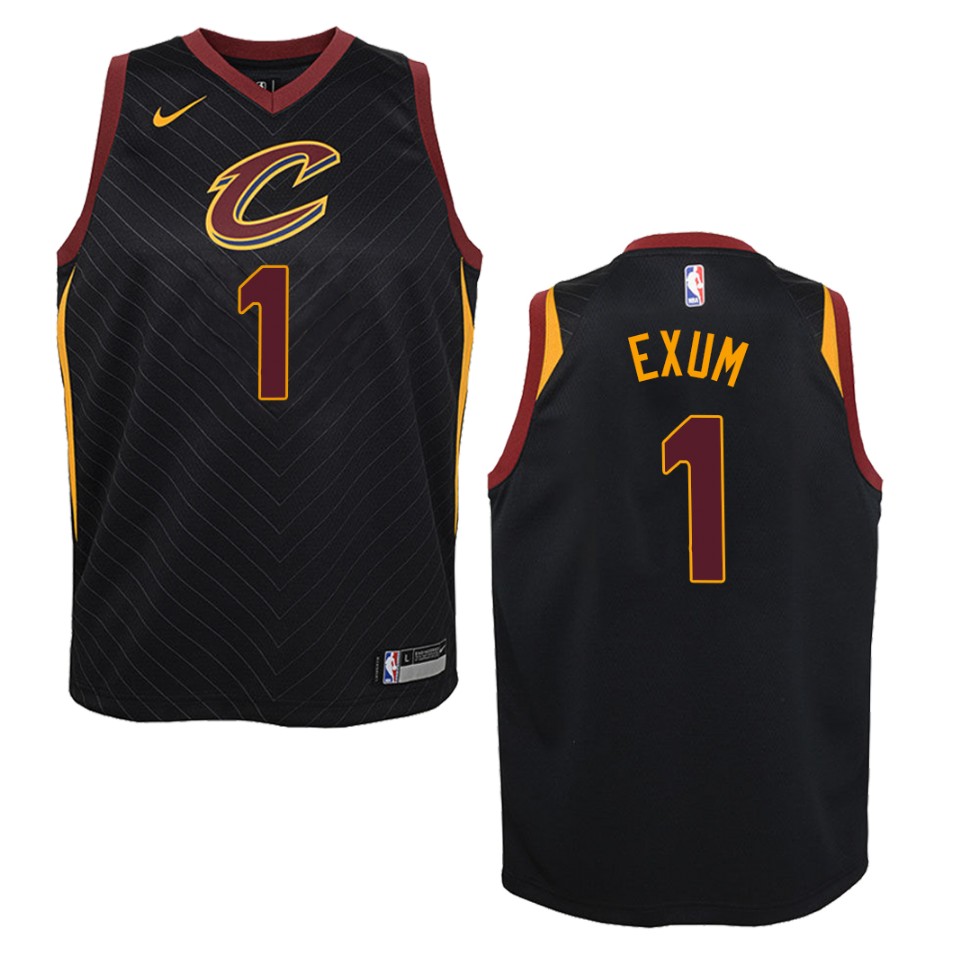 Youth Cleveland Cavaliers #1 Dante Exum Statement Swingman Basketball Jersey - Black