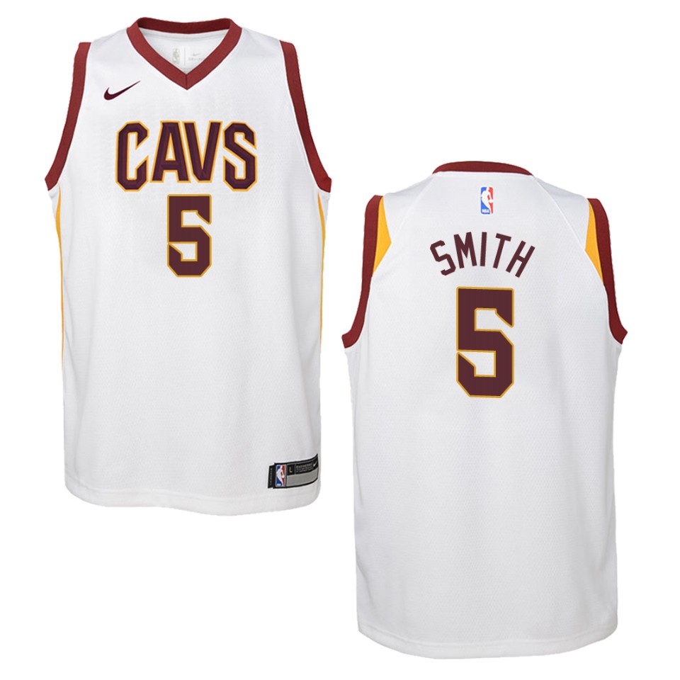 Youth Cleveland Cavaliers #5 J.r. Smith Association Swingman Basketball Jersey - White