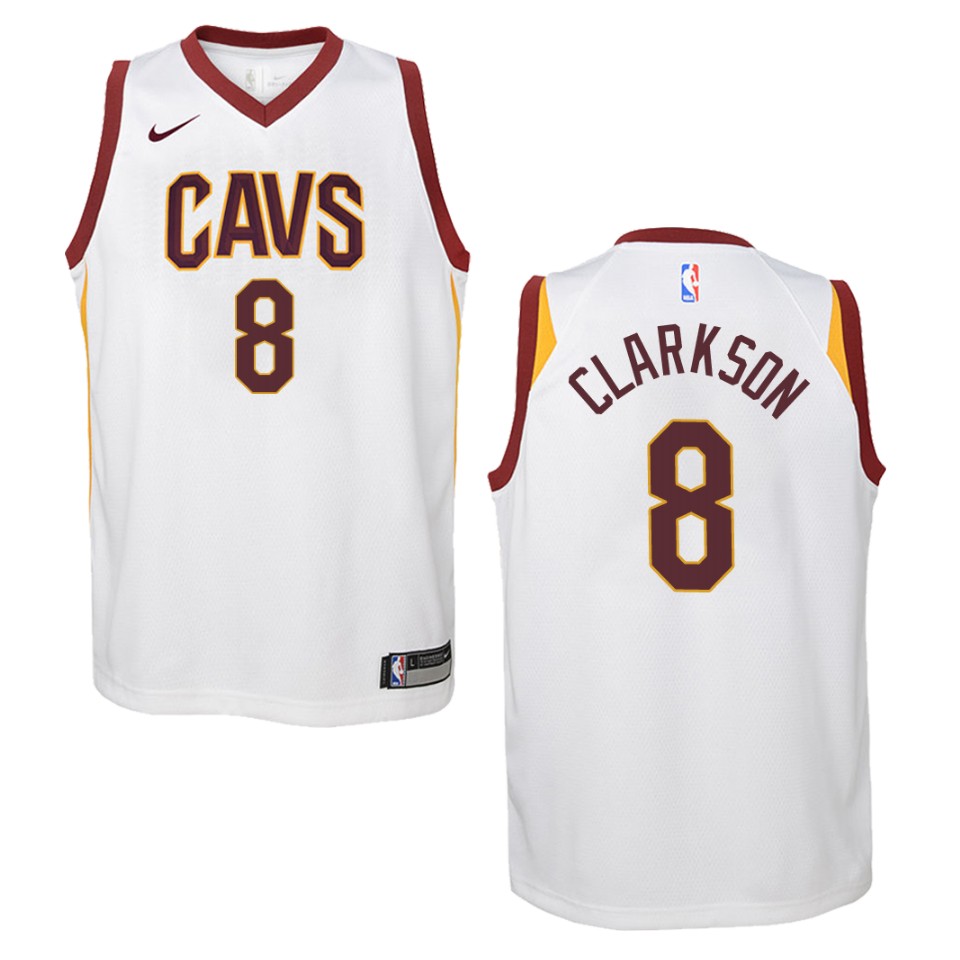 Youth Cleveland Cavaliers #8 Jordan Clarkson Association Swingman Basketball Jersey - White