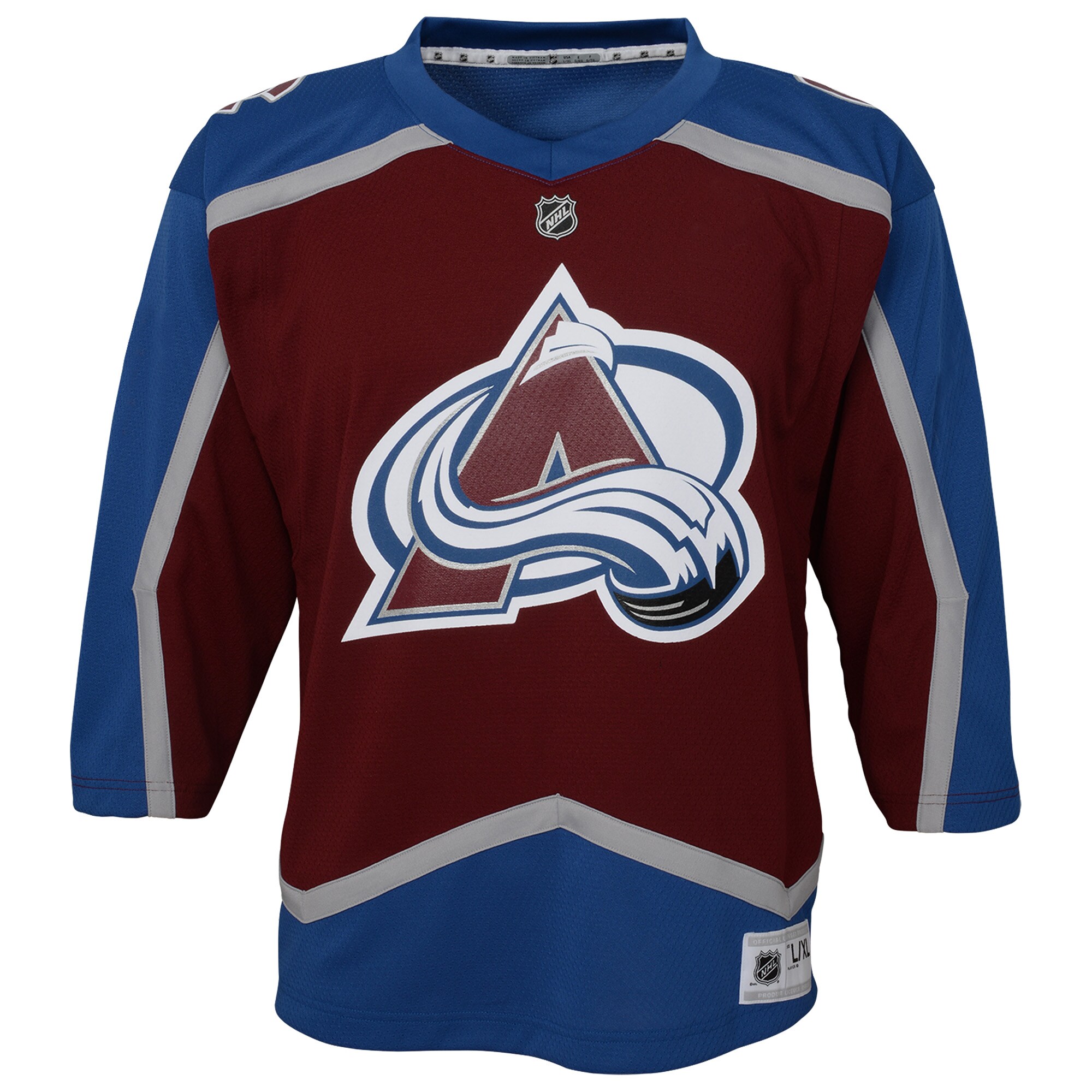 Alternative view of Youth Colorado Avalanche Burgundy Home Blank Hockey Jersey - JS541 
