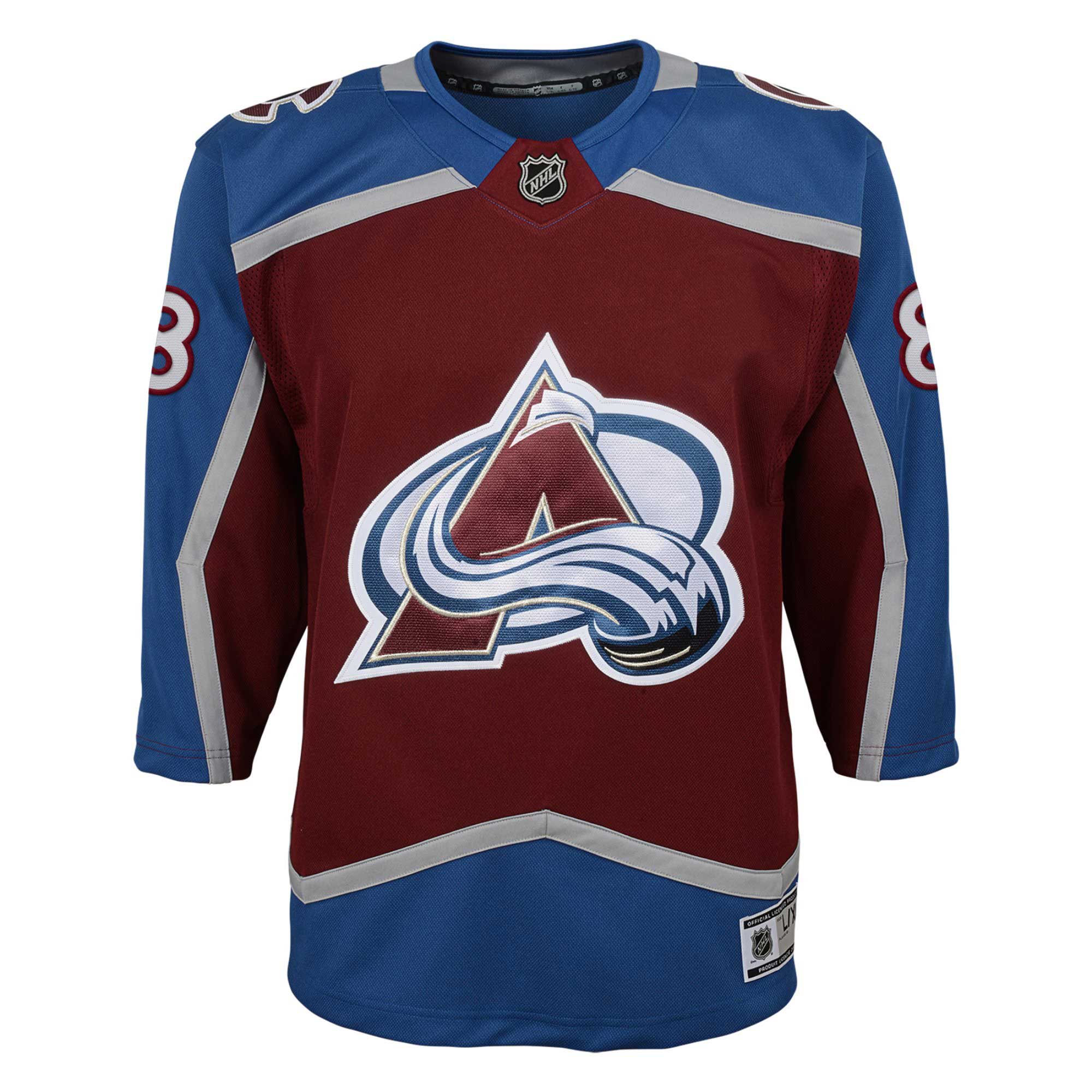 Alternative view of Youth Colorado Avalanche Cale Makar Burgundy Home Premier Player Hockey Jersey - JS613 