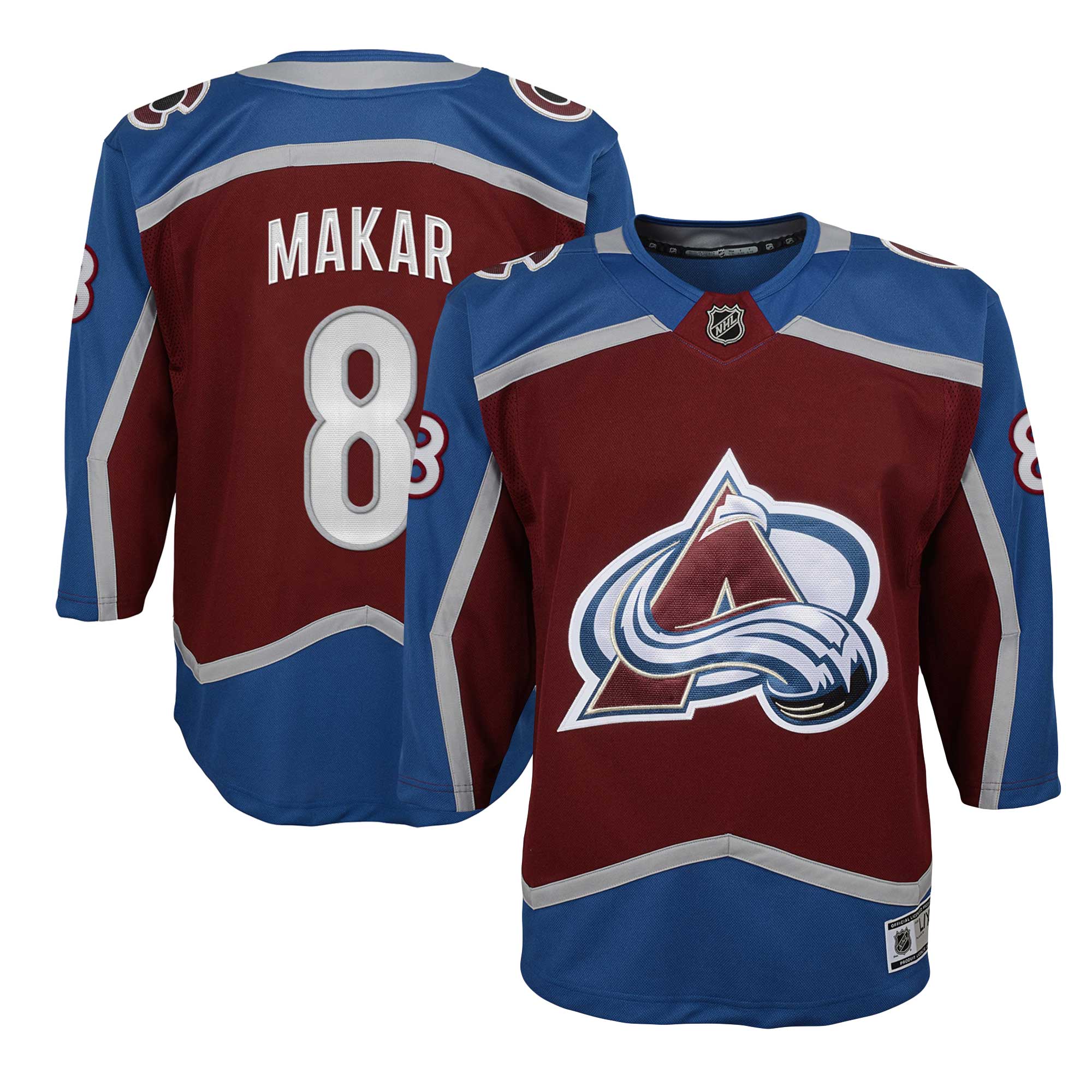 Youth Colorado Avalanche Cale Makar Burgundy Home Premier Player Hockey Jersey - JS613 