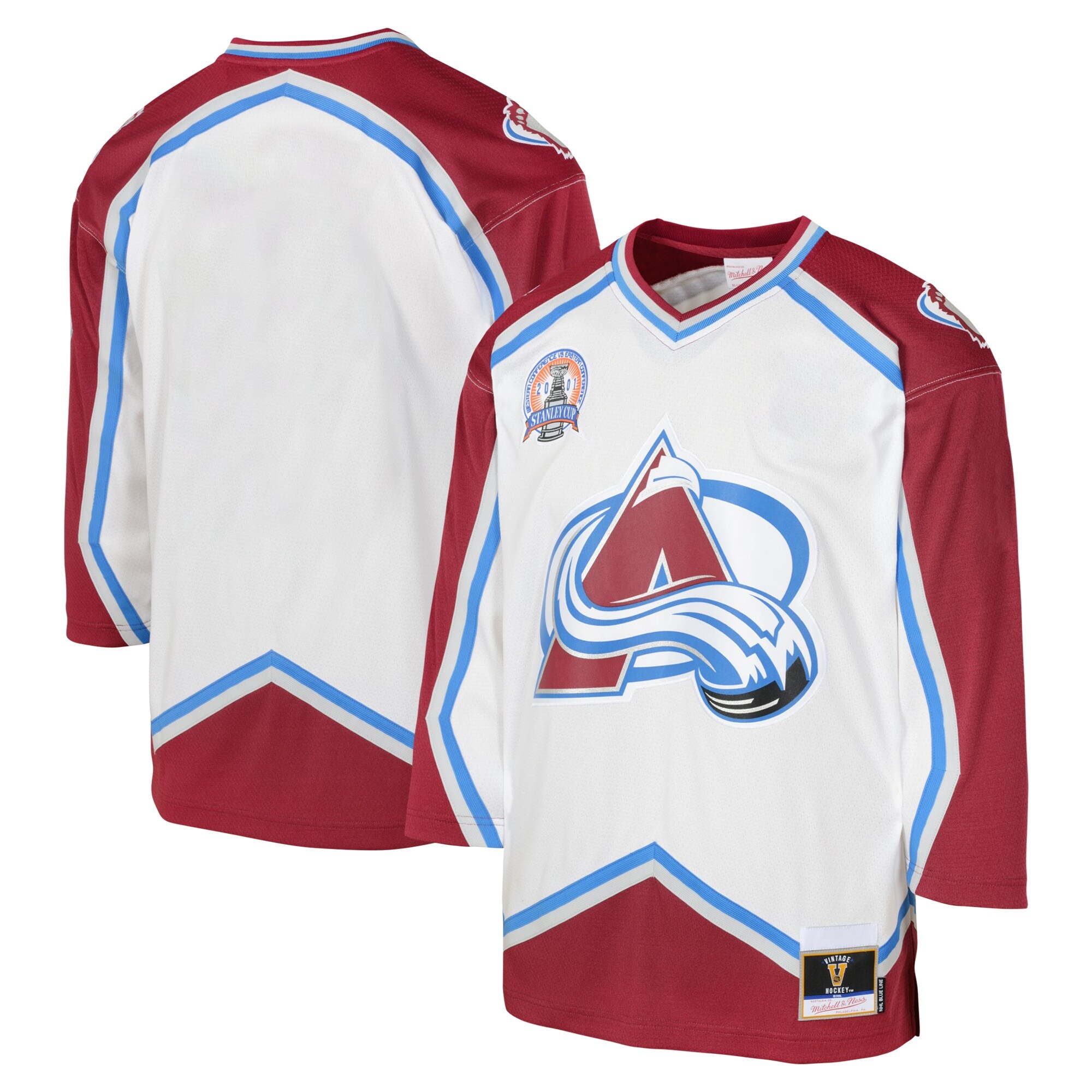 Youth Colorado Avalanche Mitchell & Ness Blue 2000 Blue Line Player Hockey Jersey - JS927 