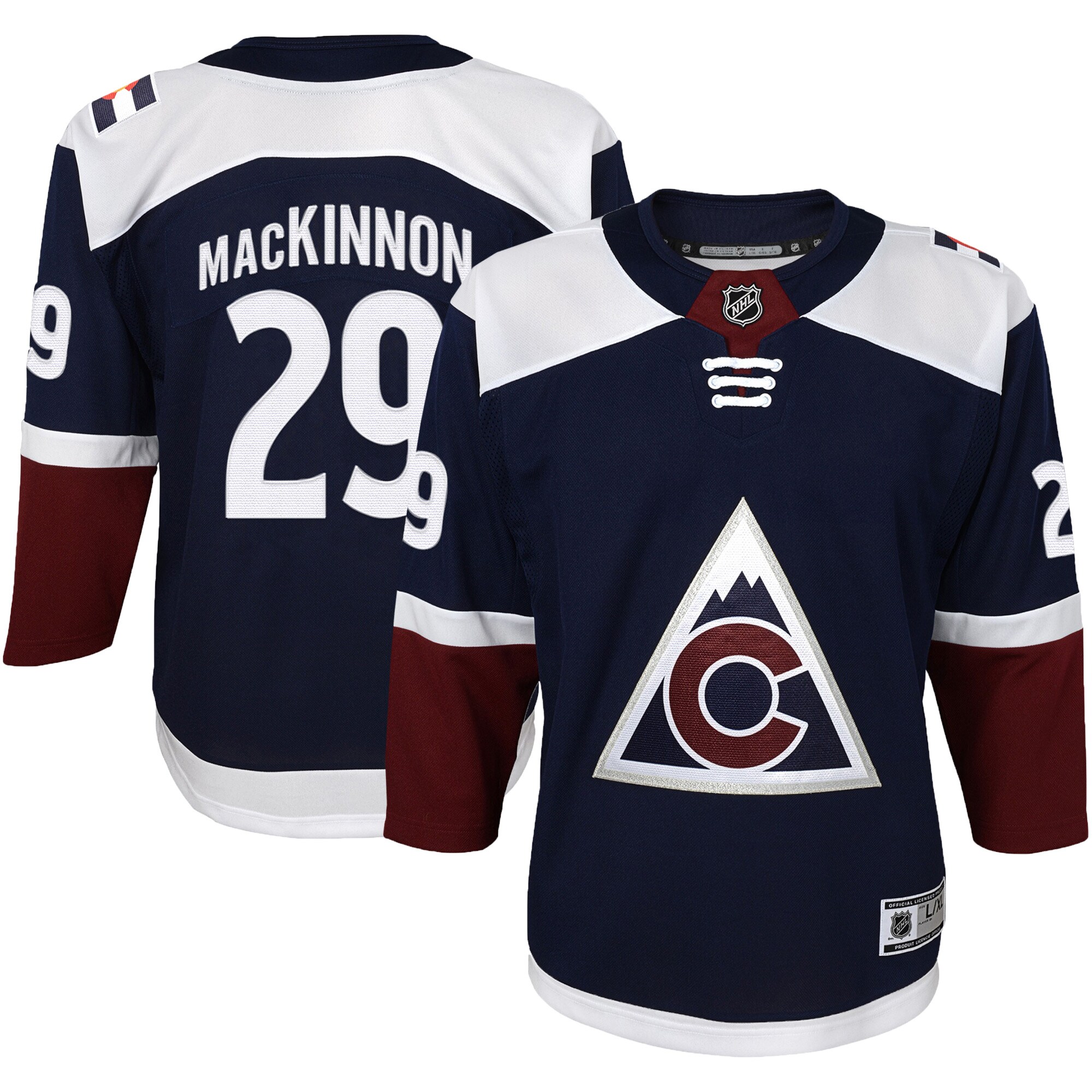 Youth Colorado Avalanche Nathan MacKinnon Navy Alternate Premier Player Hockey Jersey - JS461 