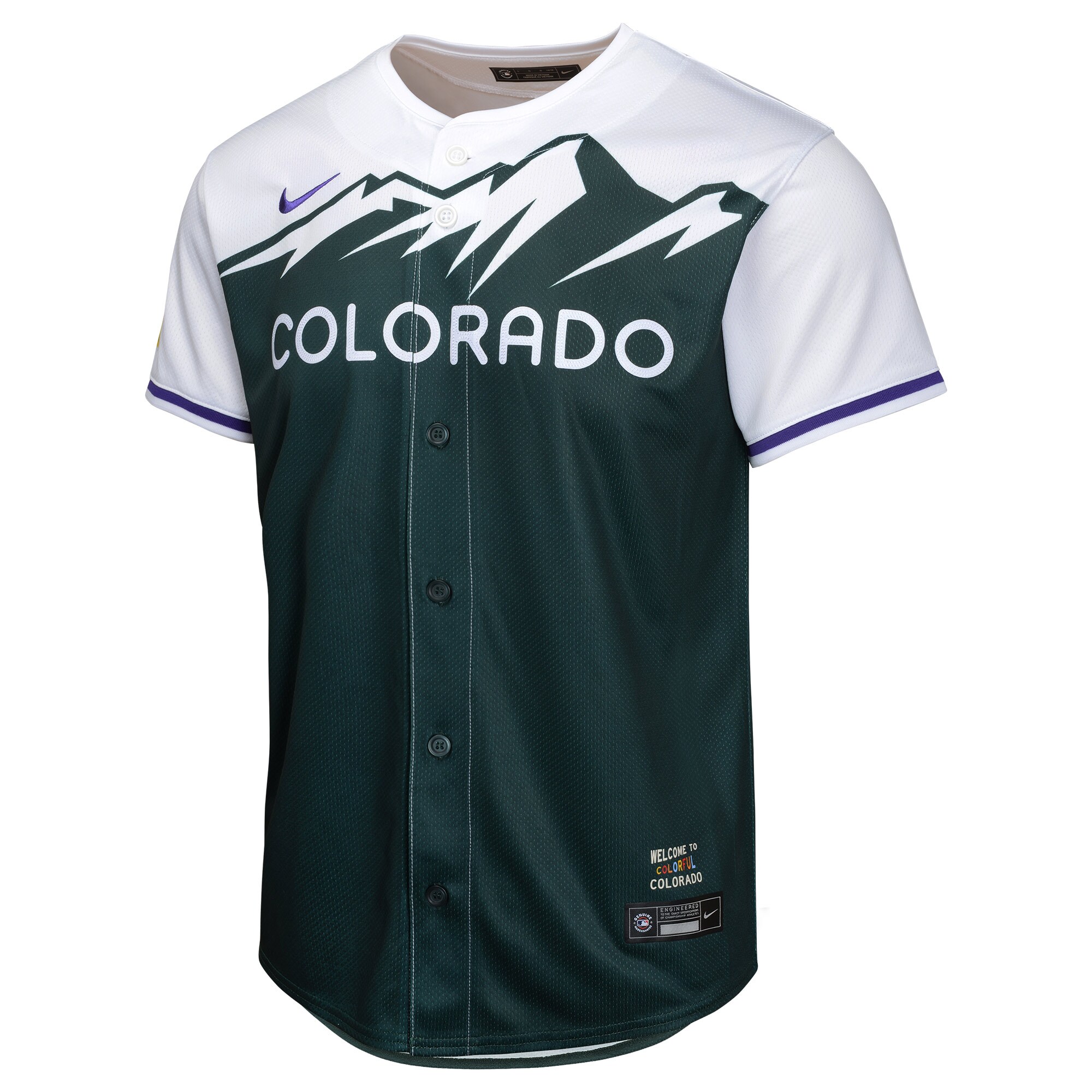 Alternative view of Youth Colorado Rockies Green City Connect Limited Baseball Jersey