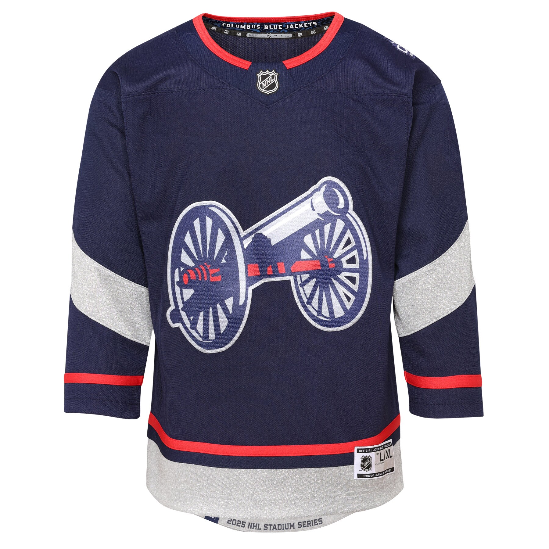 Alternative view of Youth Columbus Blue Jackets Navy 2025 NHL Stadium Series Premier Hockey Jersey - JS703 