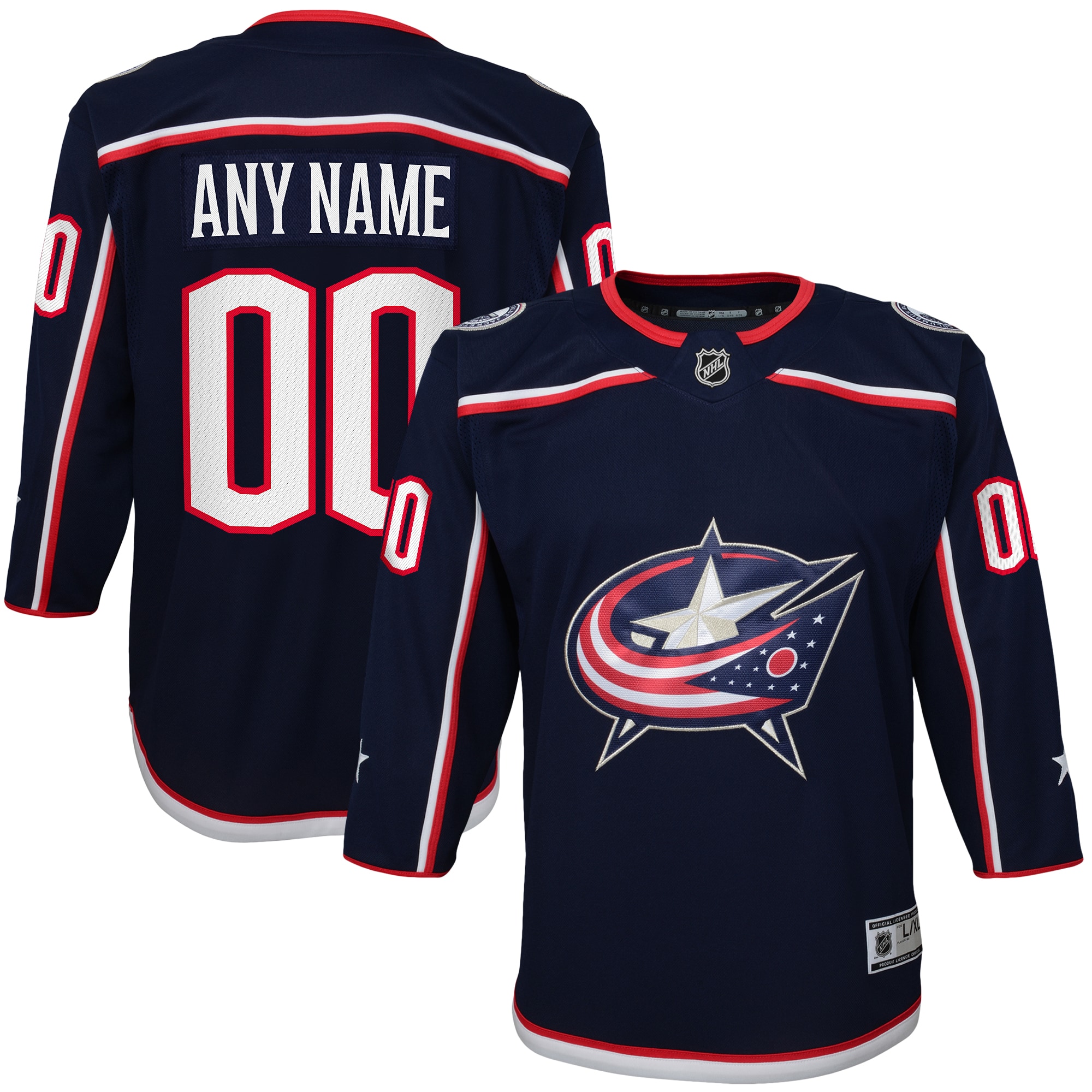 Youth Columbus Blue Jackets Navy Home Premier Custom Hockey Jersey - JS530 